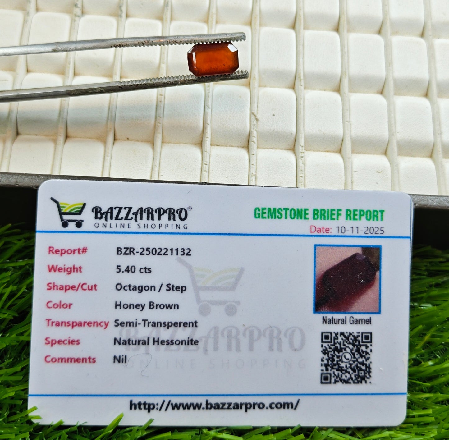 Natural Garnet With Lab Certificate