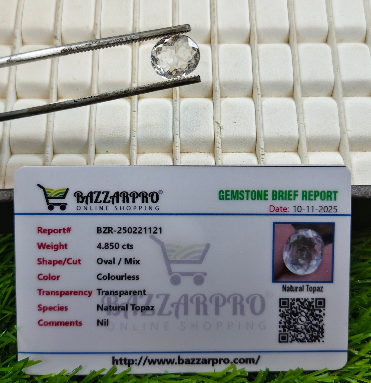 White Pukhraj With Lab Certificate