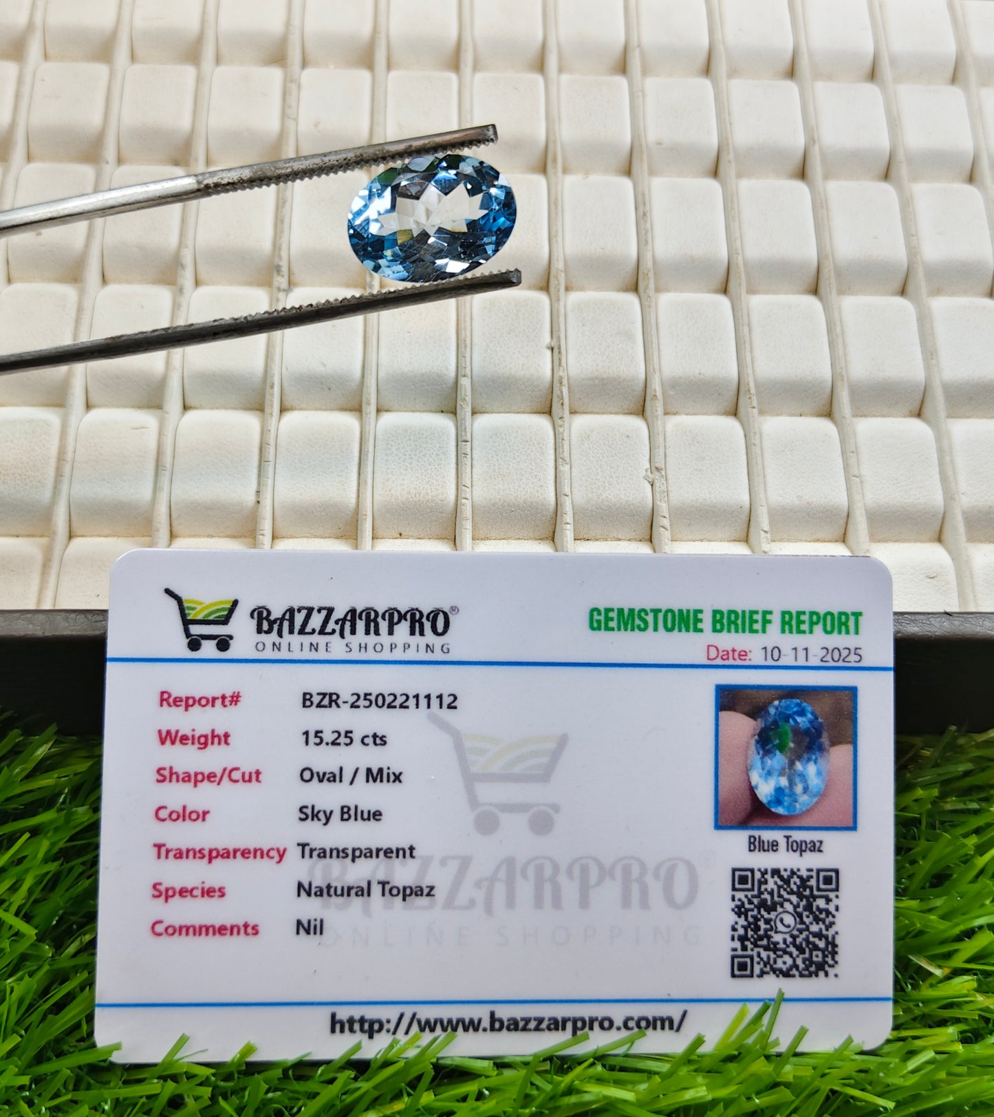 Natural Blue Topaz With Lab Certificate