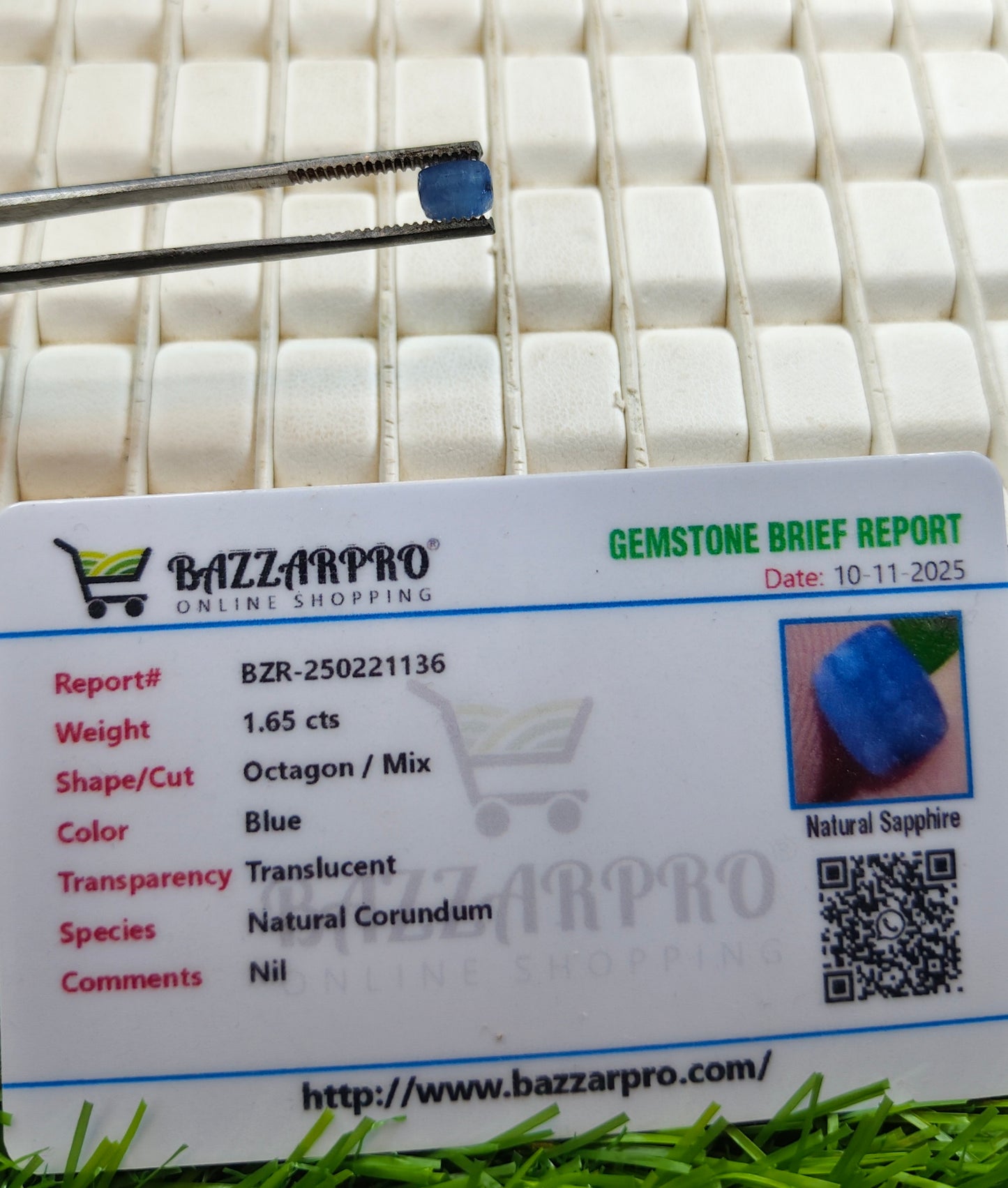 Ceylon Neelam With Lab Certificate