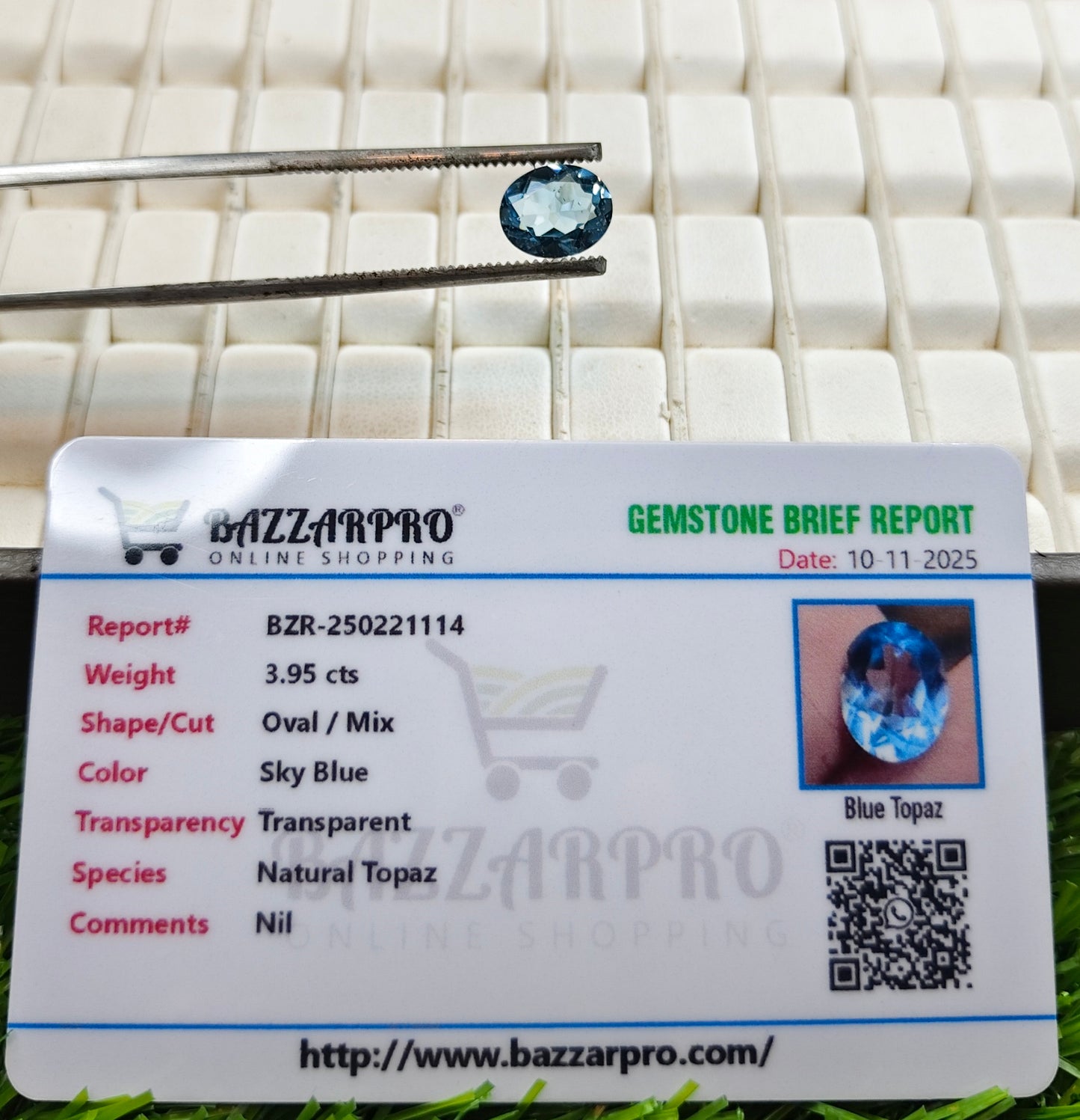 Blue Topaz With Lab Certificate