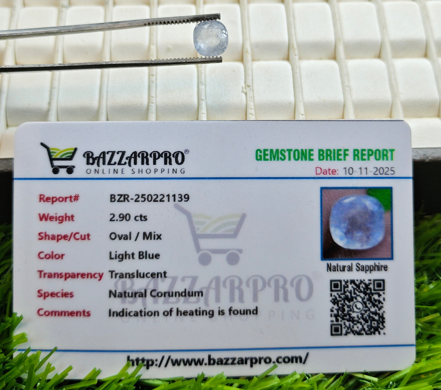 Ceylon Neelam With Lab Certificate