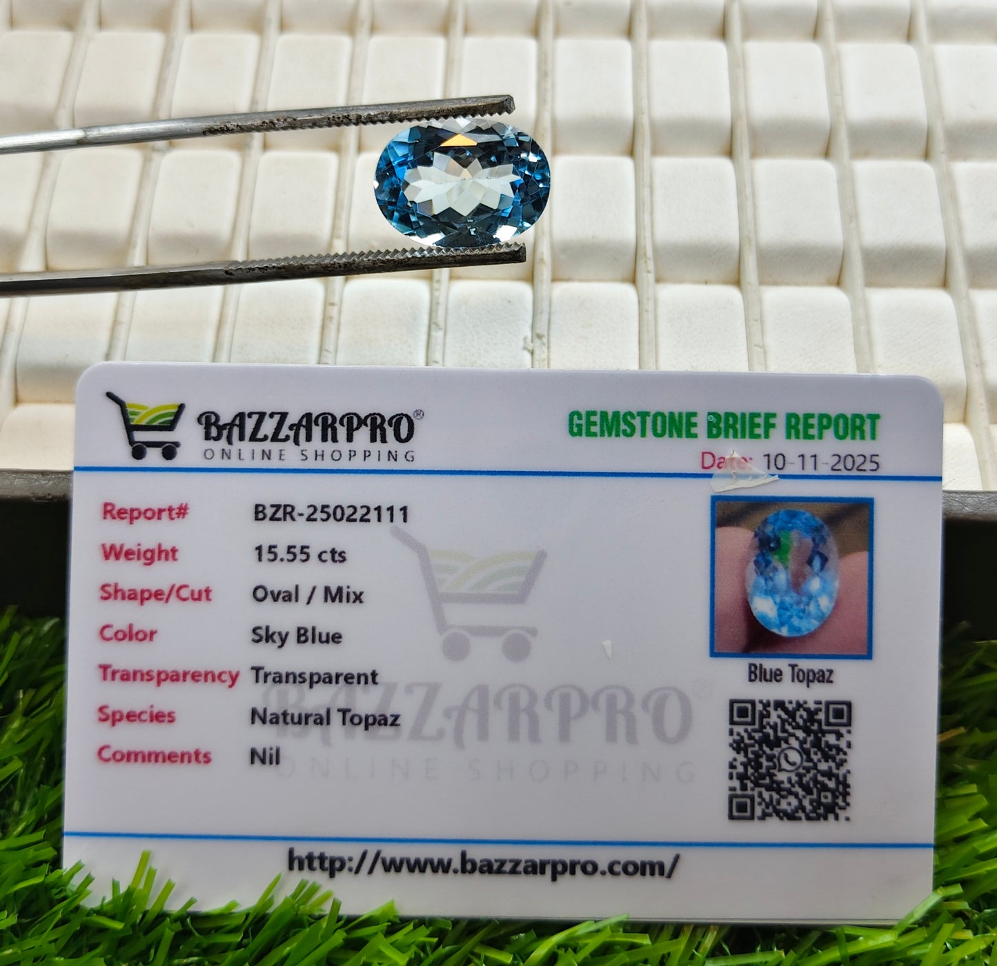 Natural Blue Topaz With Lab Certificate