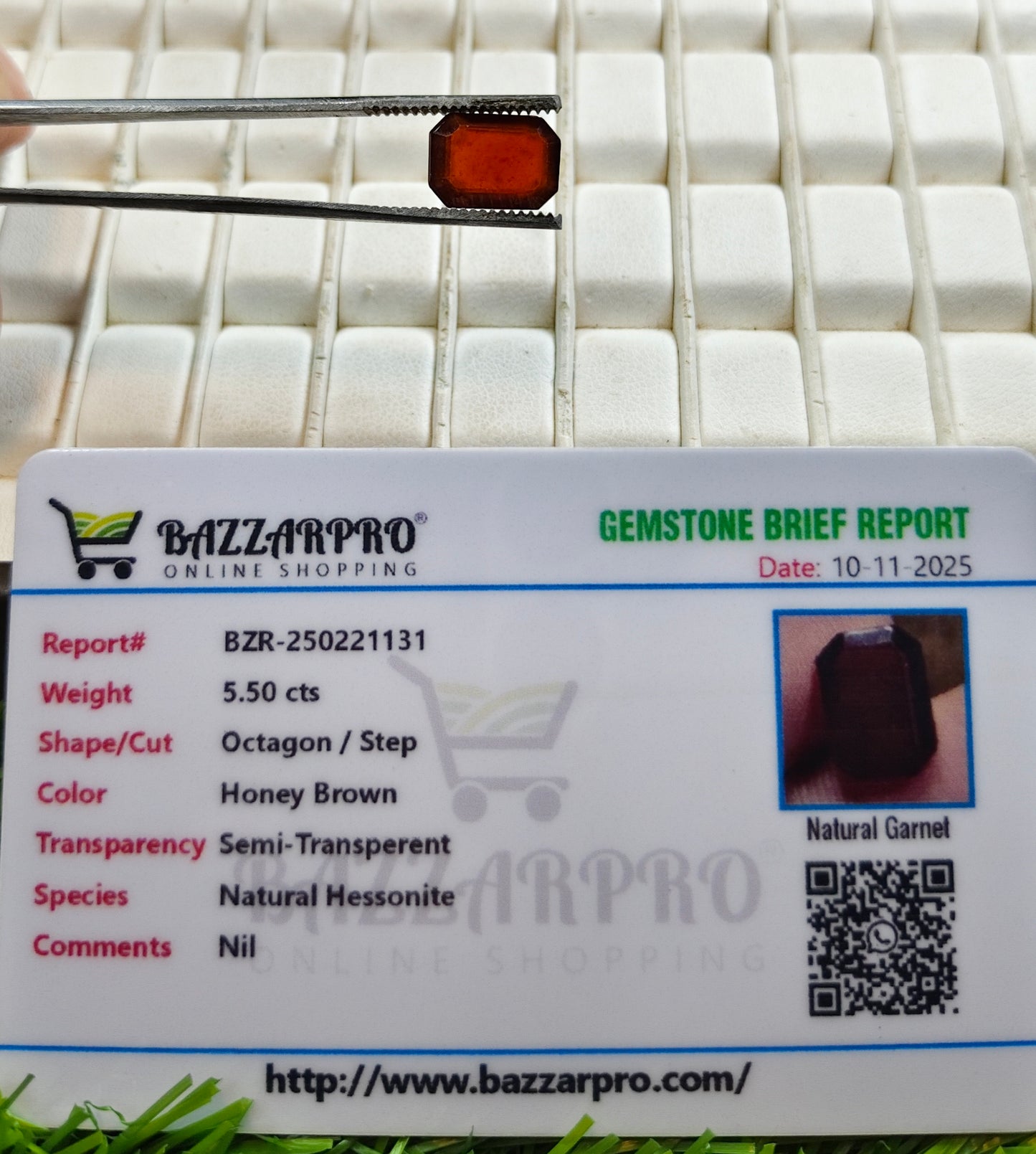 Natural Garnet With Lab Certificate