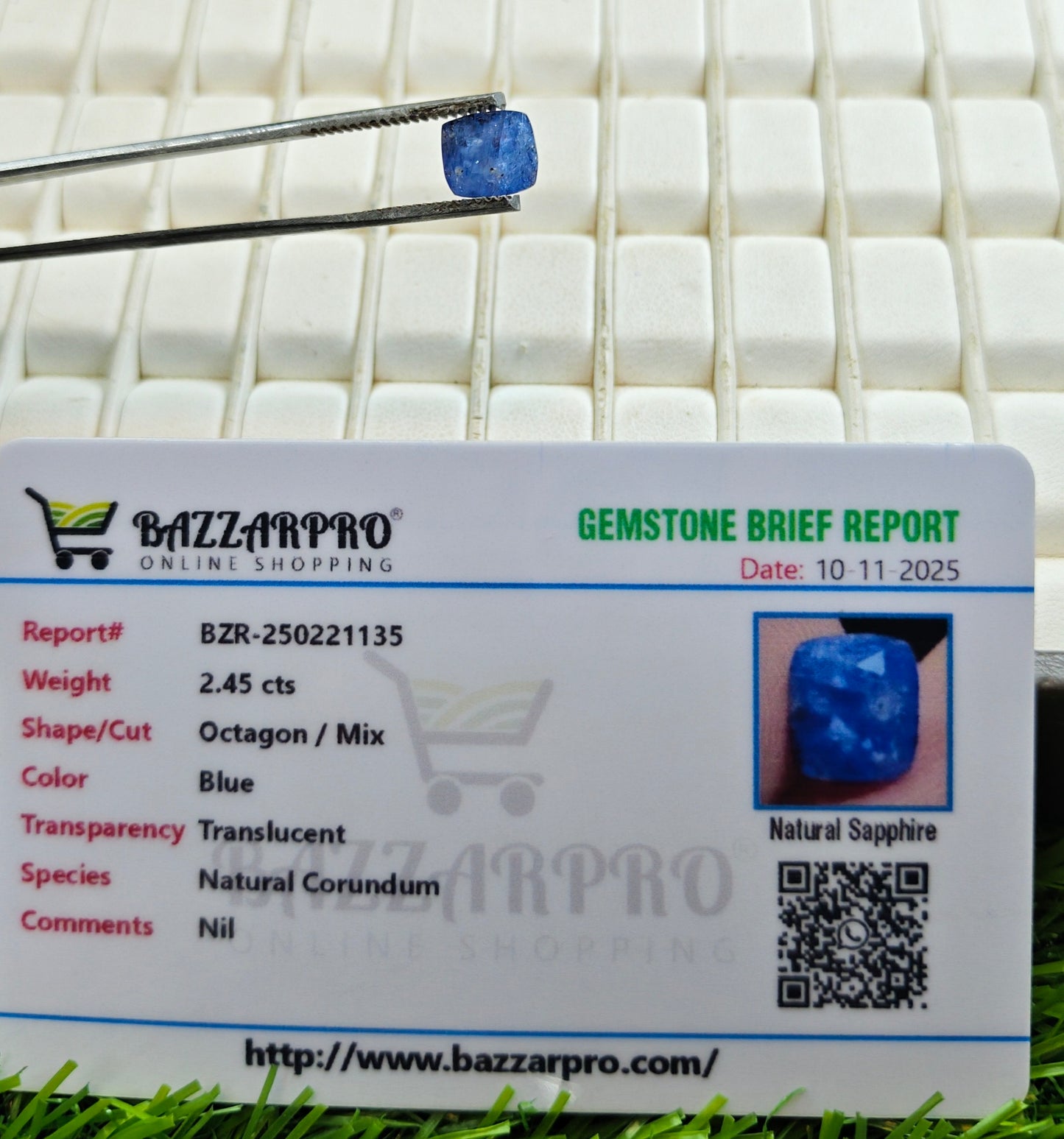 Ceylon Neelam With Lab Certificate