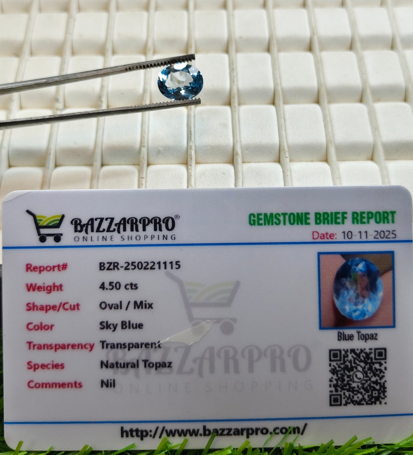 Natural Topaz With Lab Certificate