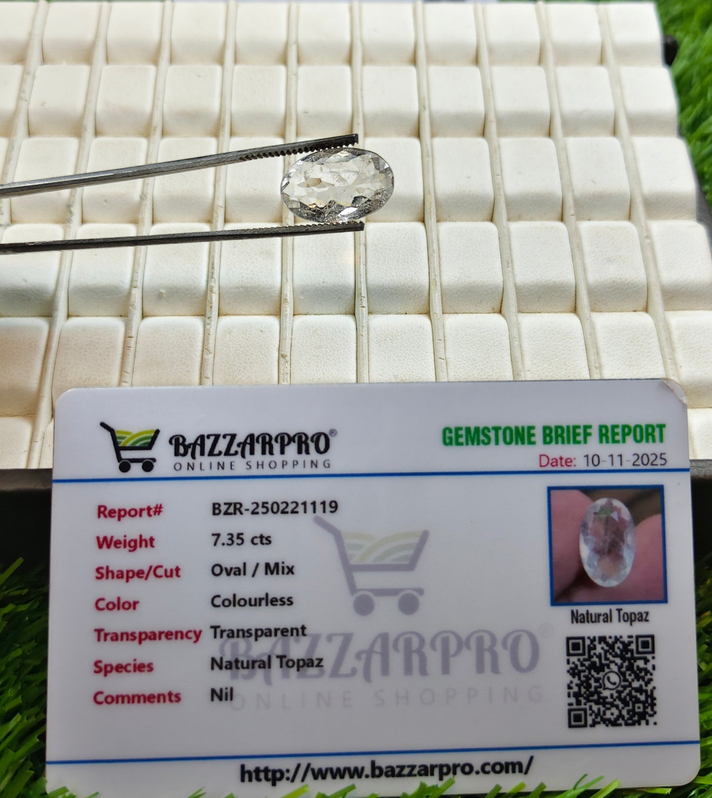 White Pukhraj With Lab Certificate