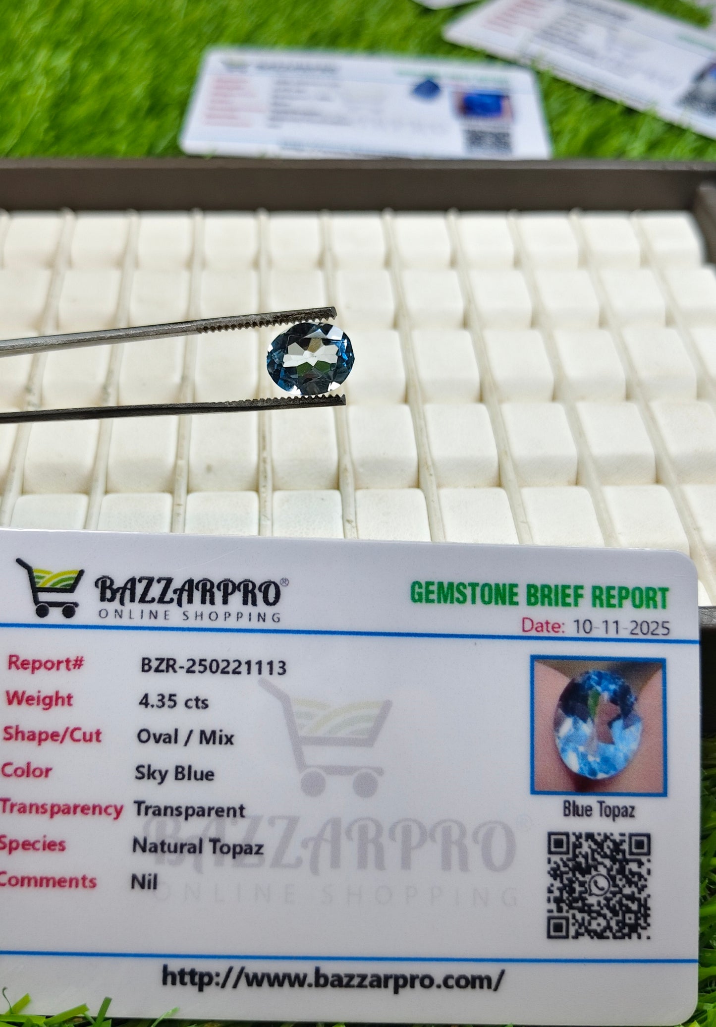 Blue Topaz With Lab Certificate