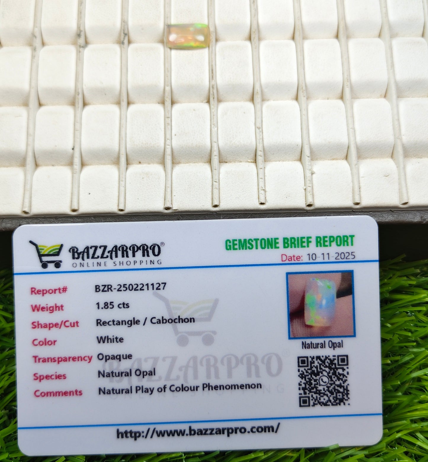 White Fire Opal With Lab Certificate