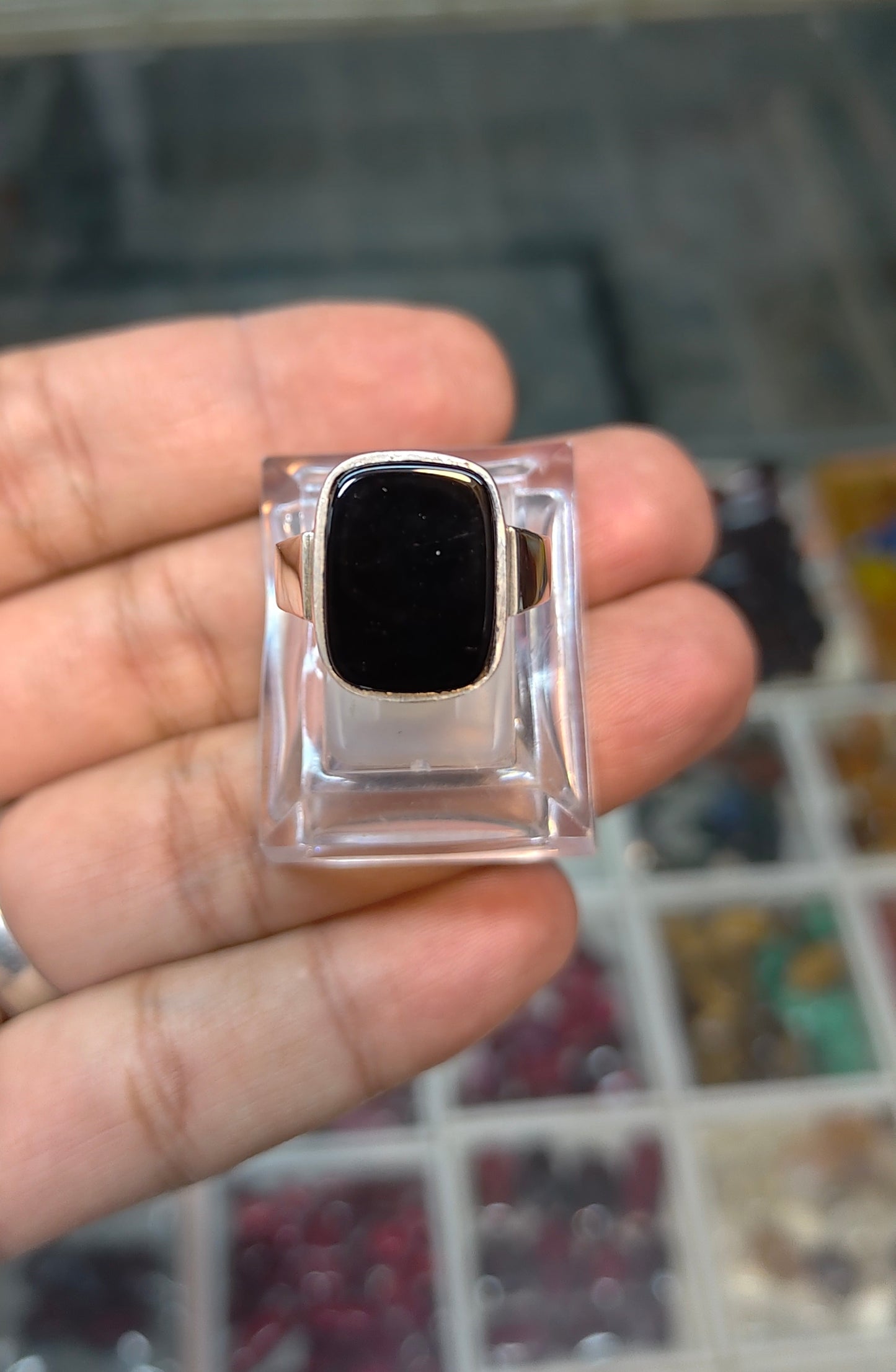 Premium Quality Black Aqeeq Ring