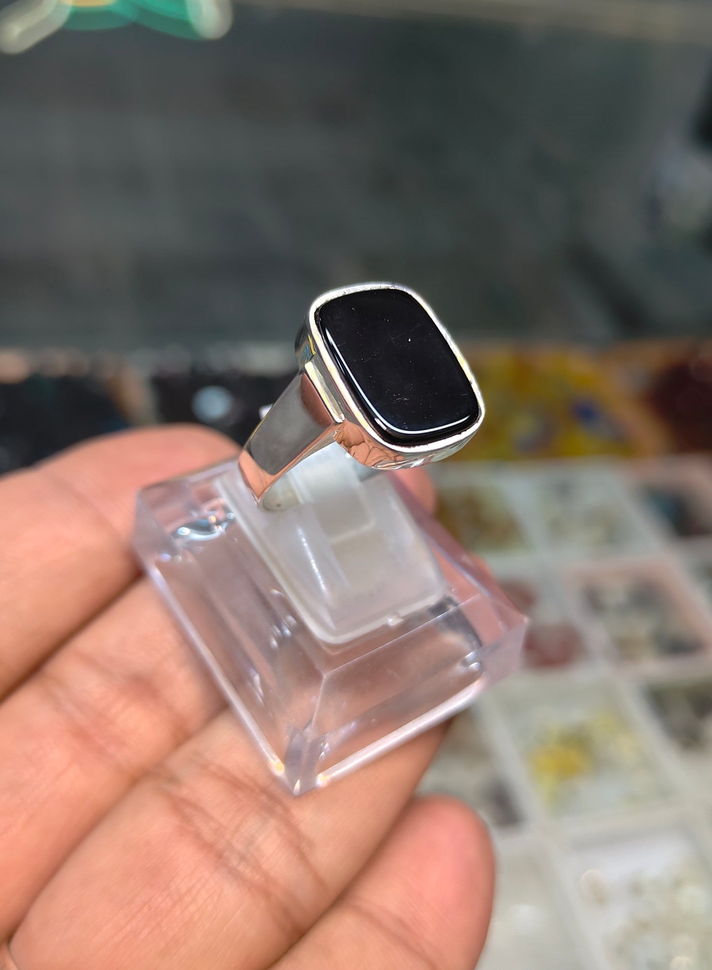 Premium Quality Black Aqeeq Ring