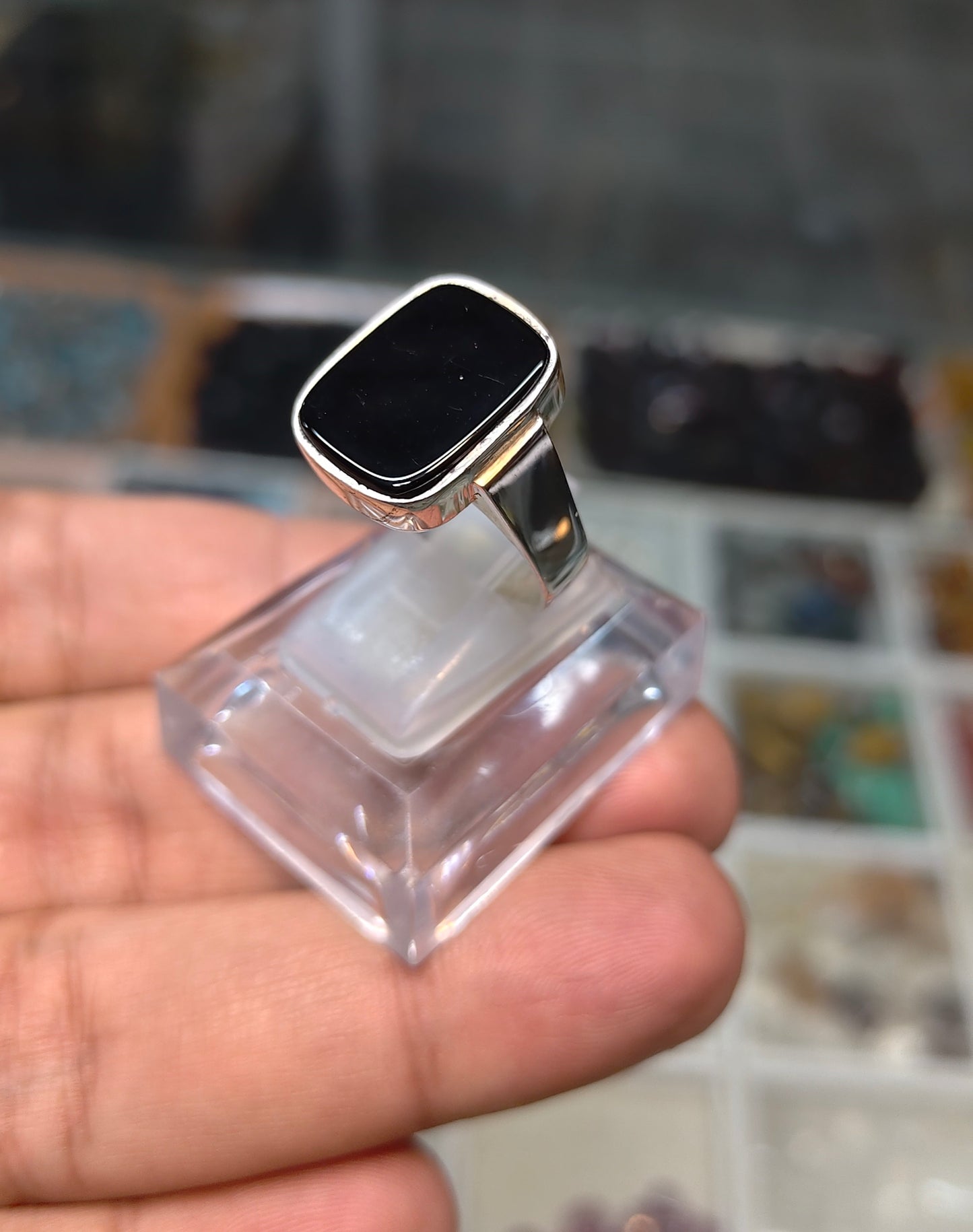 Premium Quality Black Aqeeq Ring