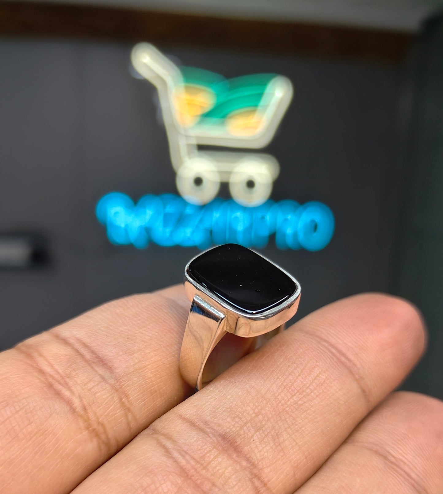 Premium Quality Black Aqeeq Ring