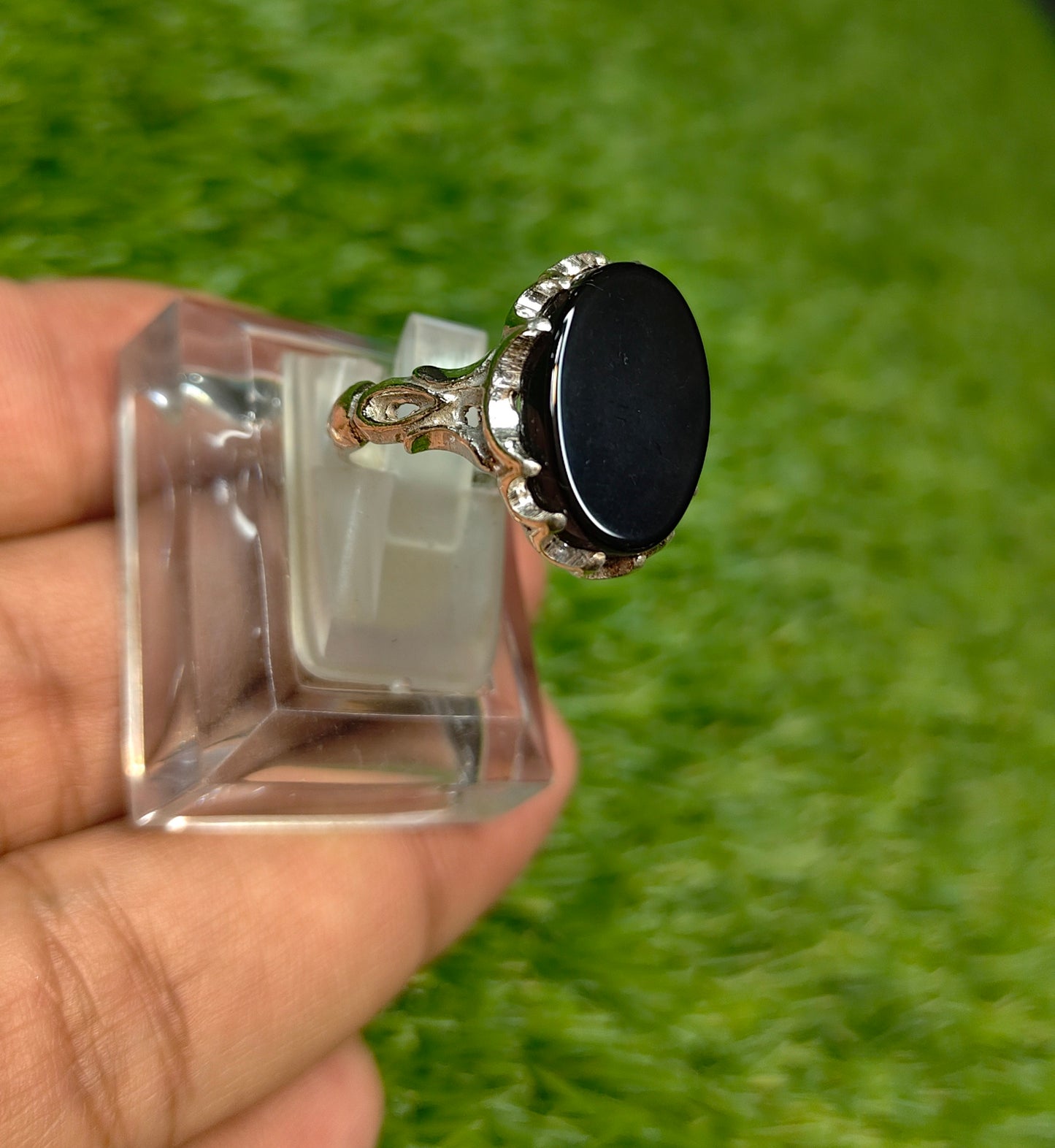 Premium Quality Black Aqeeq Ring