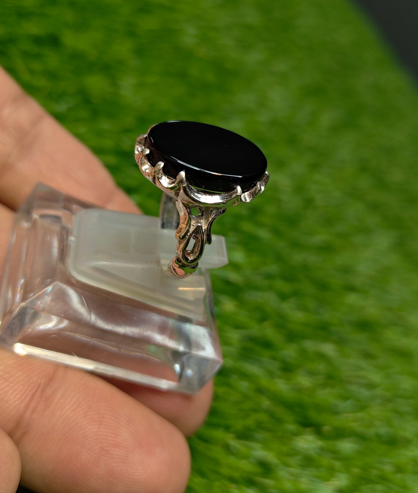 Premium Quality Black Aqeeq Ring