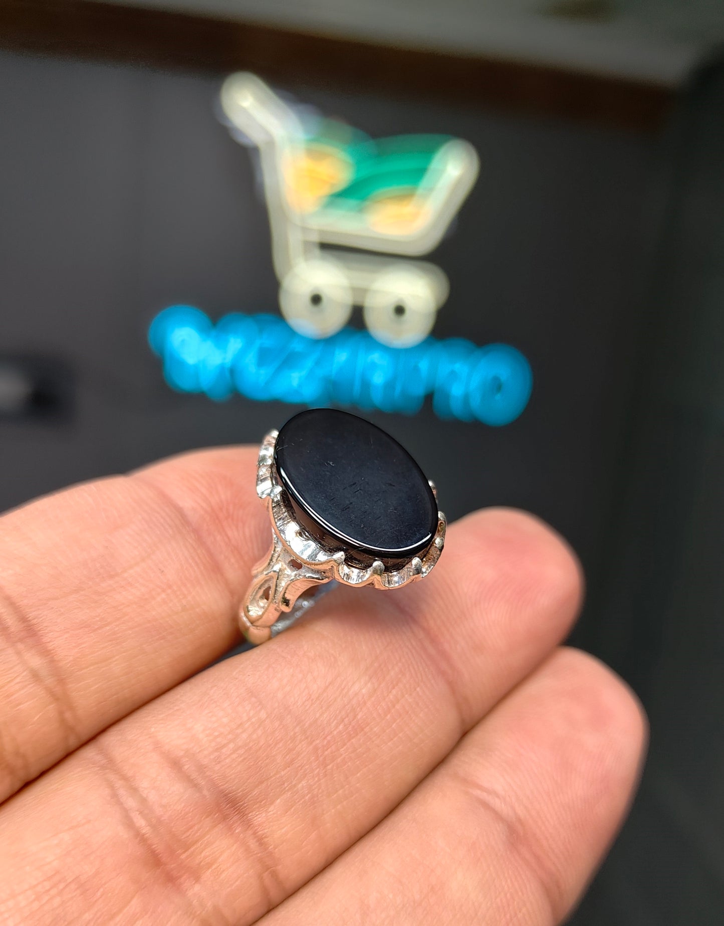 Premium Quality Black Aqeeq Ring