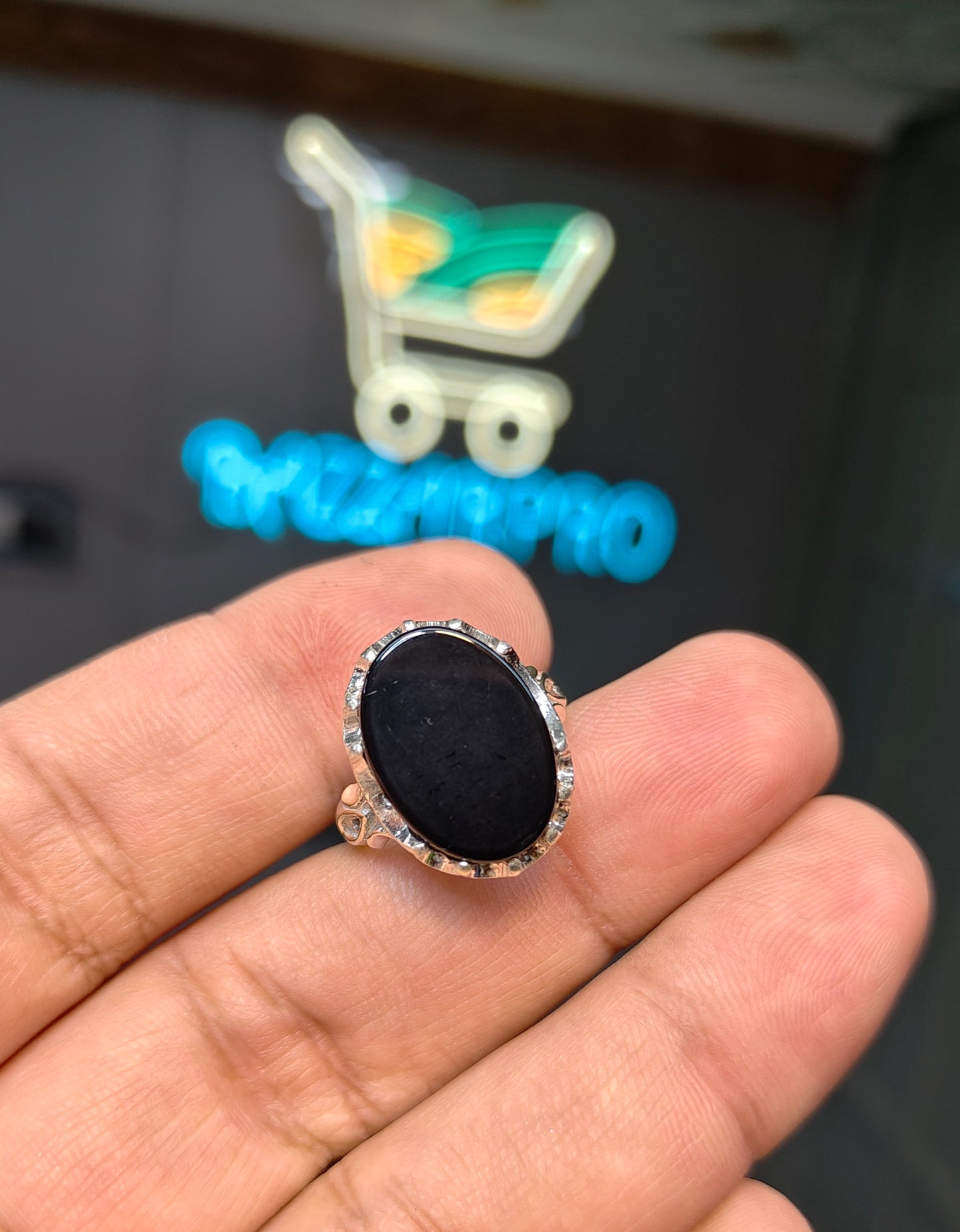 Premium Quality Black Aqeeq Ring
