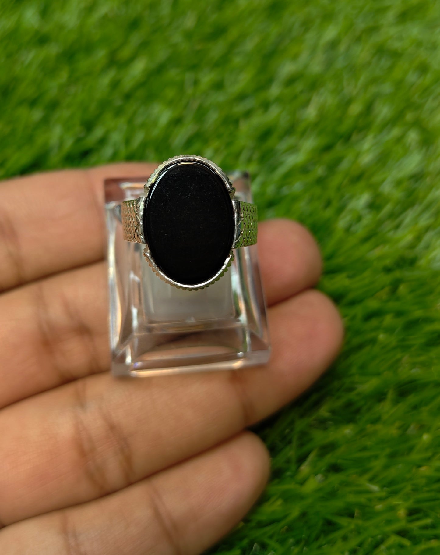 Premium Quality Black Aqeeq Ring
