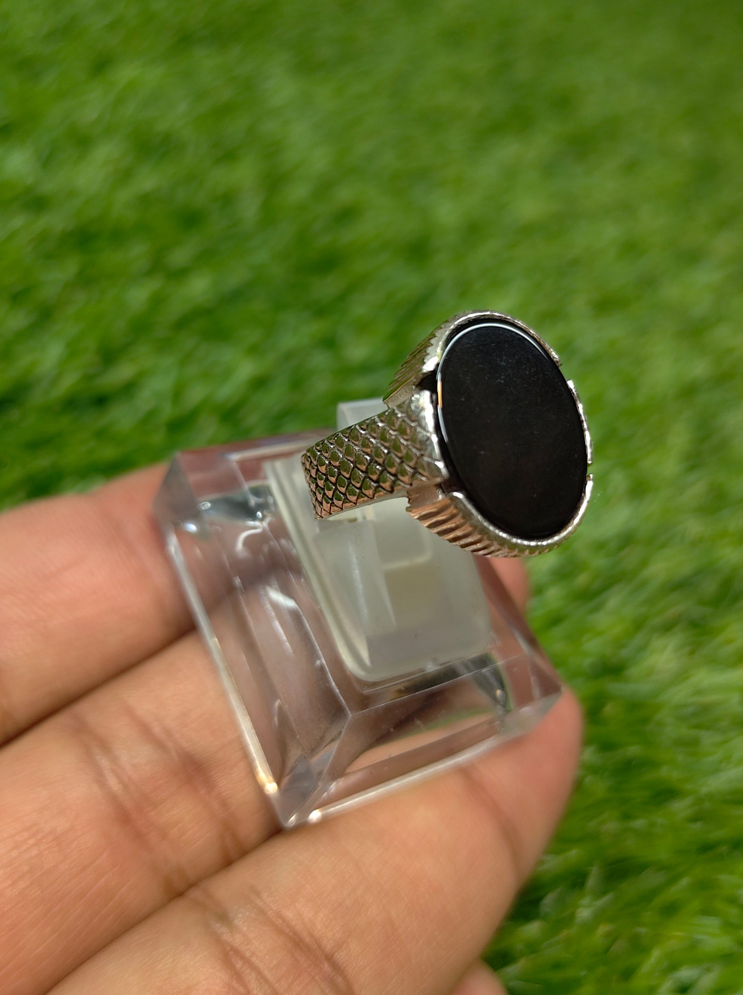 Premium Quality Black Aqeeq Ring