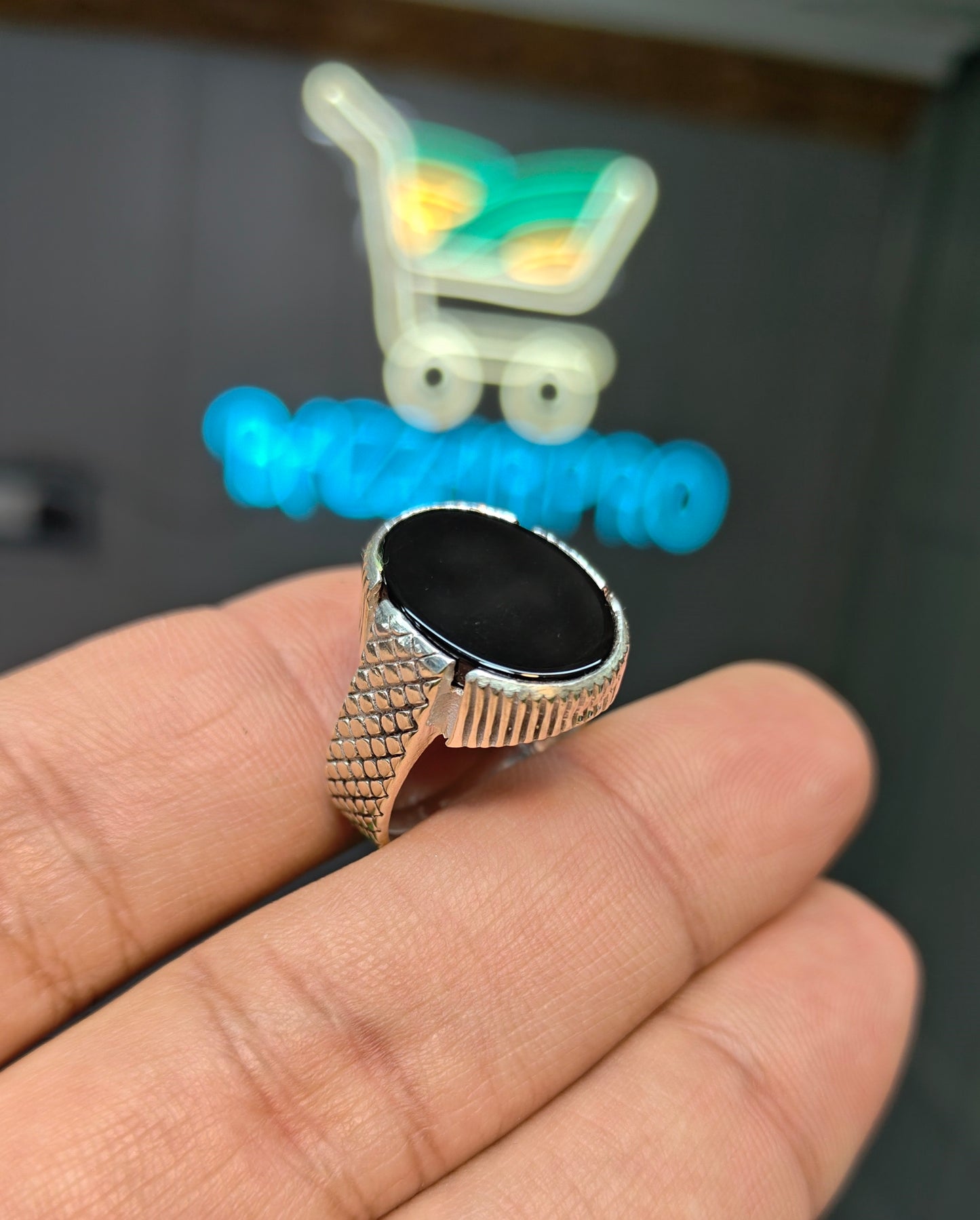 Premium Quality Black Aqeeq Ring
