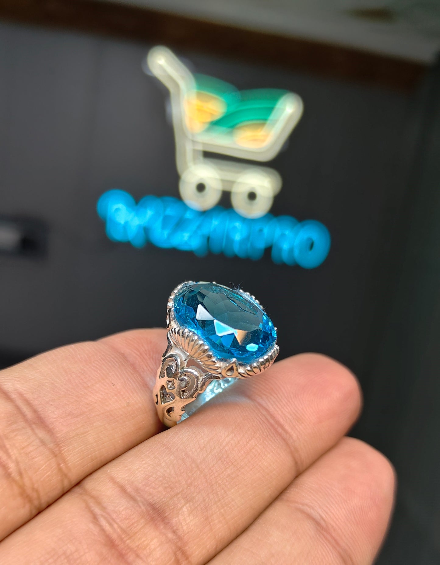 Premium Quality Blue Topaz Ring