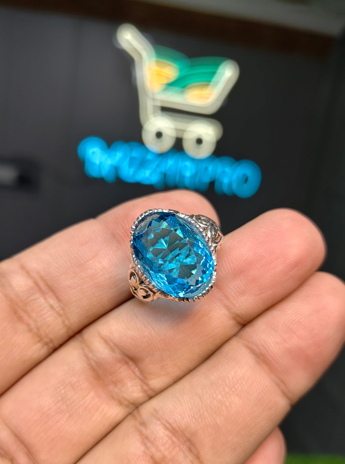 Premium Quality Blue Topaz Ring