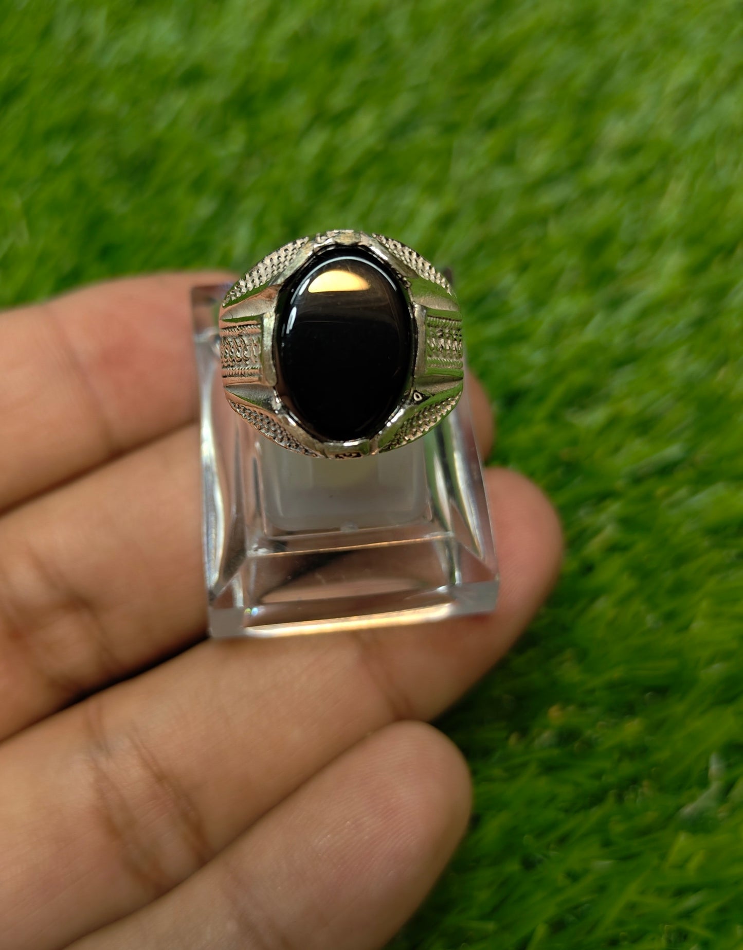 Black Aqeeq Ring
