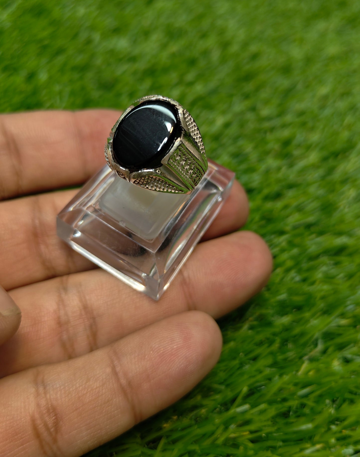 Black Aqeeq Ring