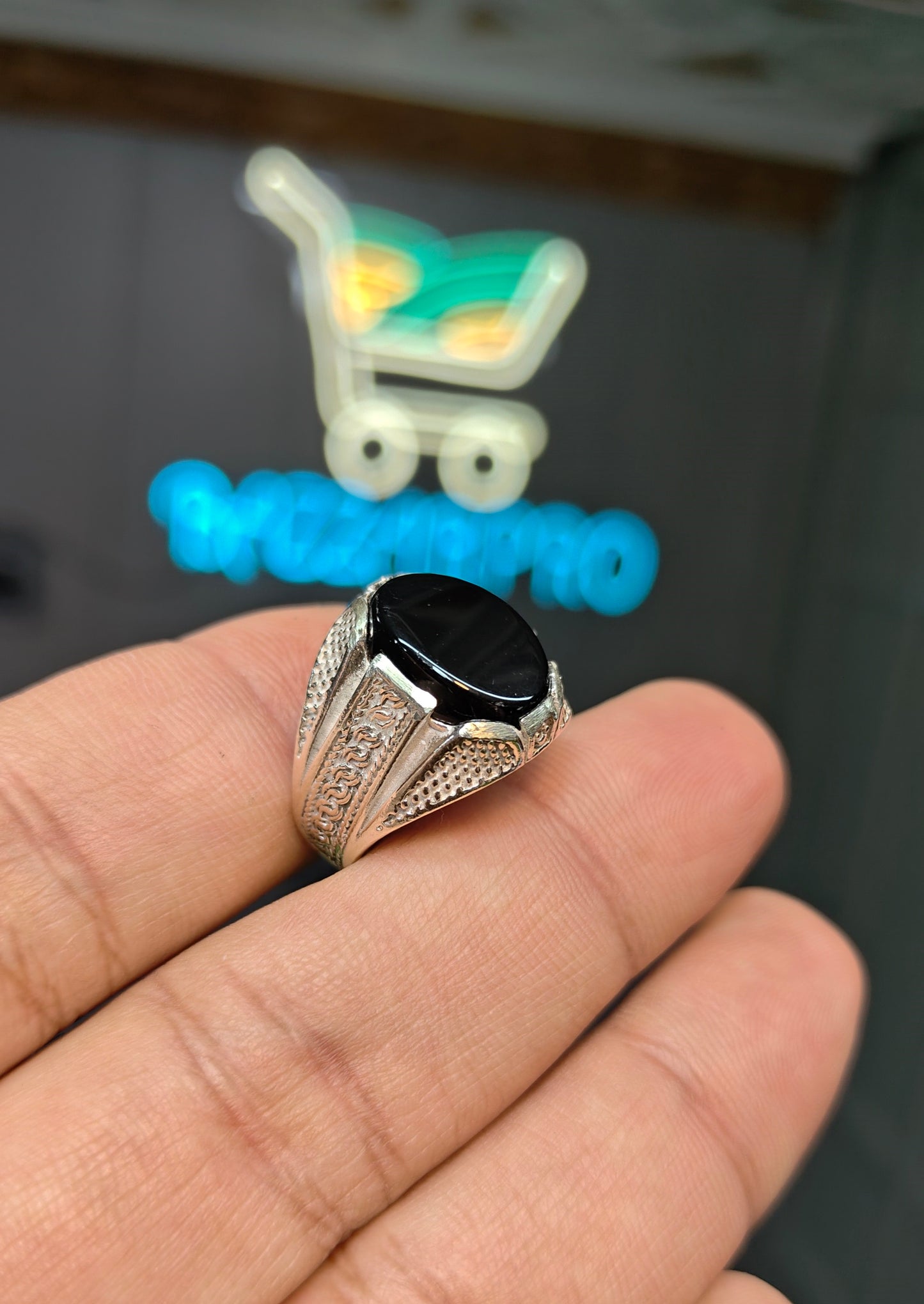 Black Aqeeq Ring