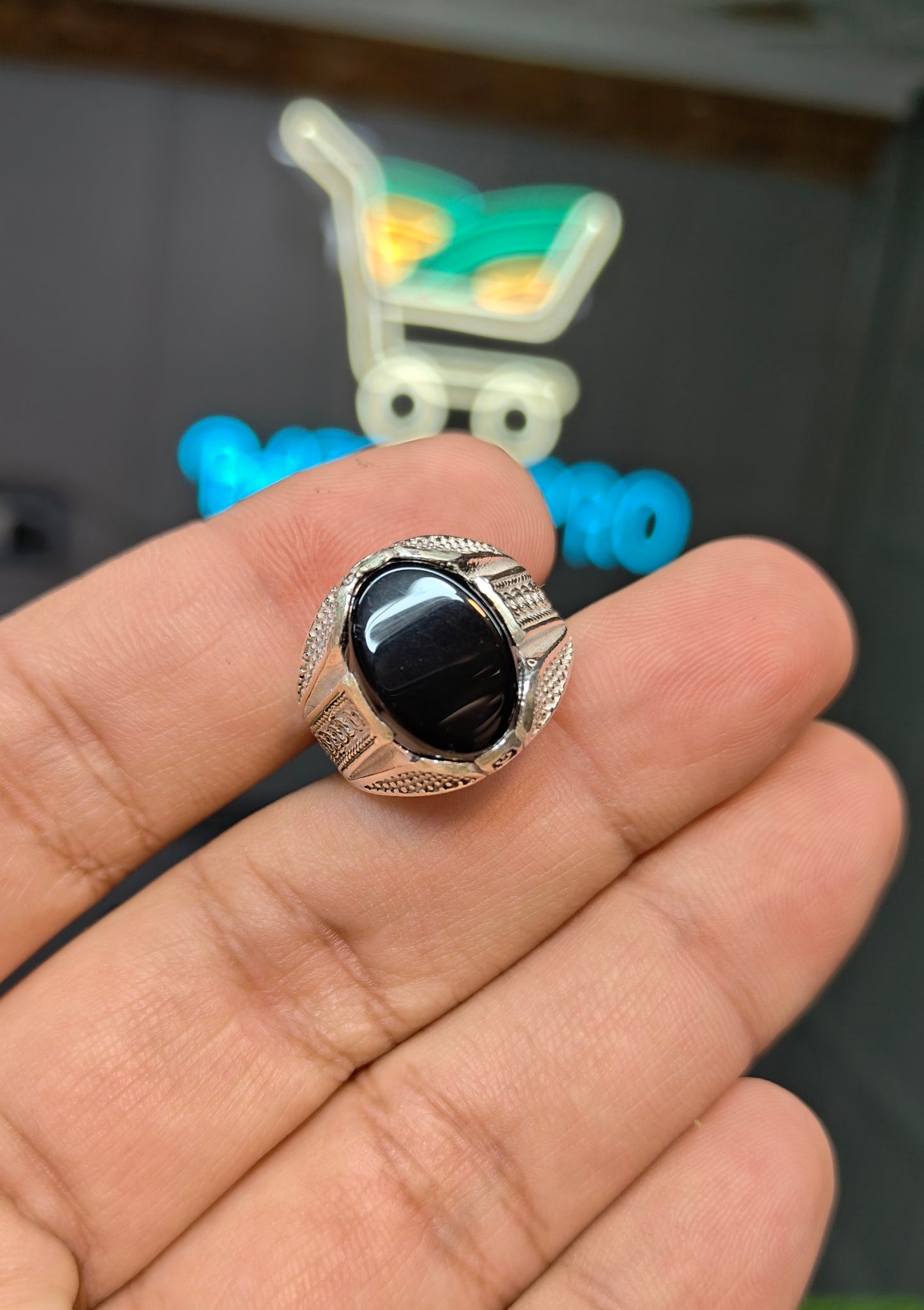 Black Aqeeq Ring