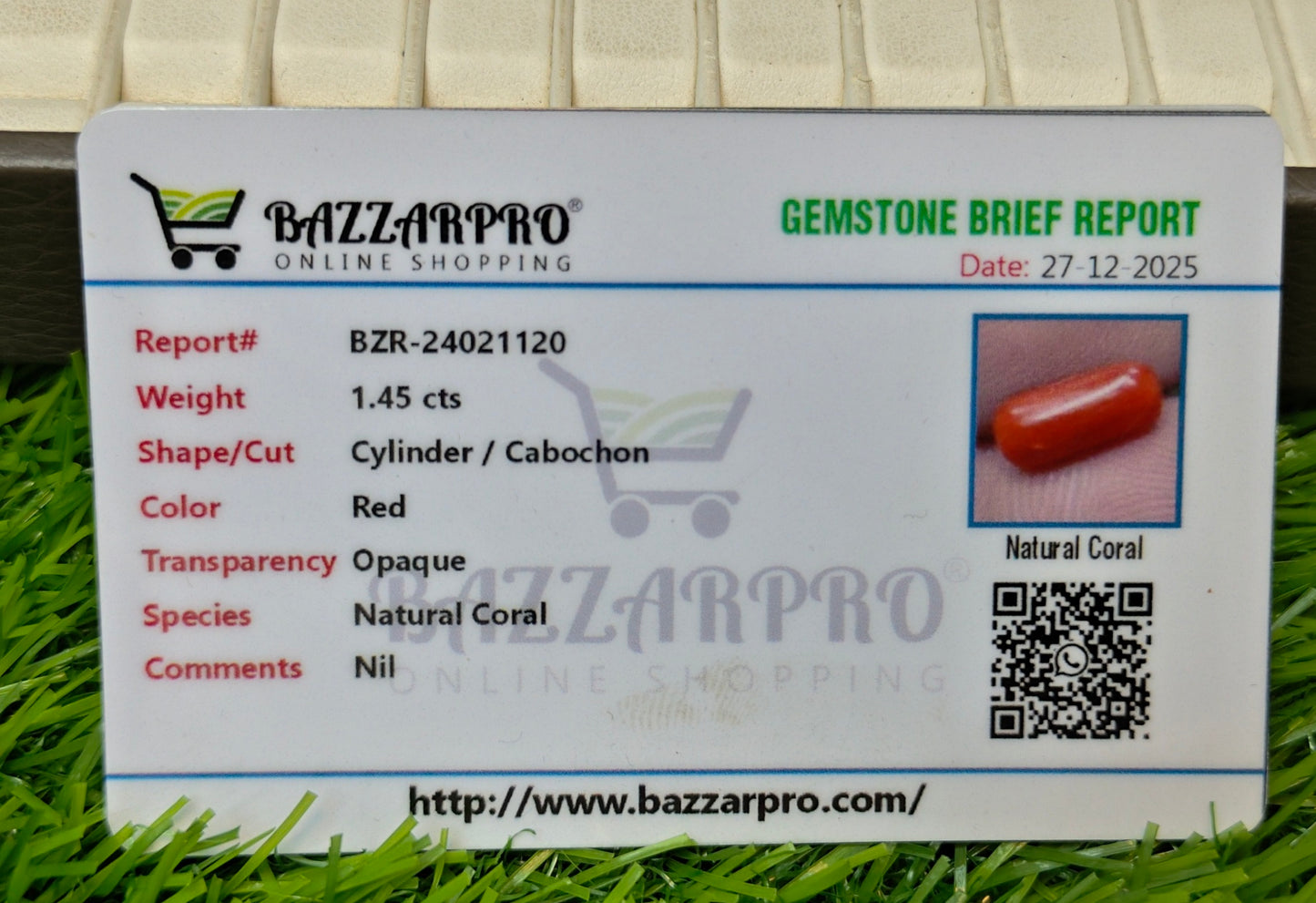 Marjan With Lab certificate