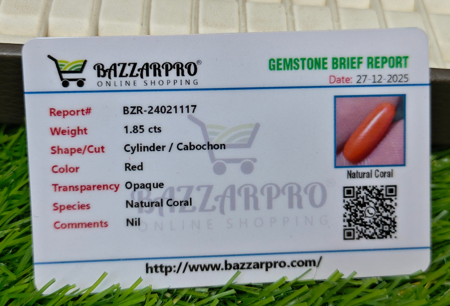 Marjan With Lab certificate