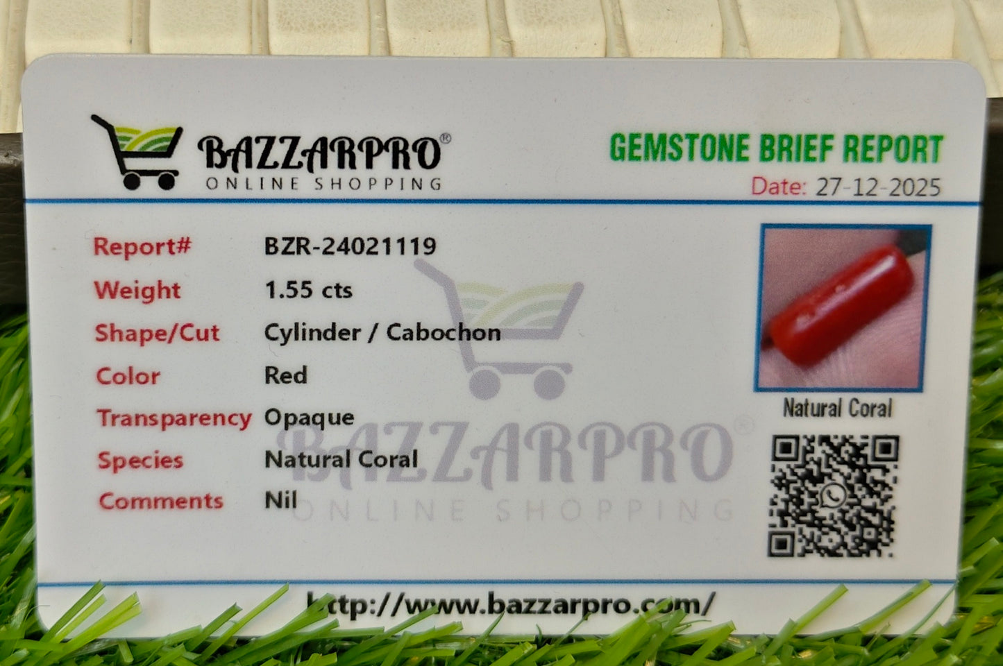 Marjan With Lab certificate