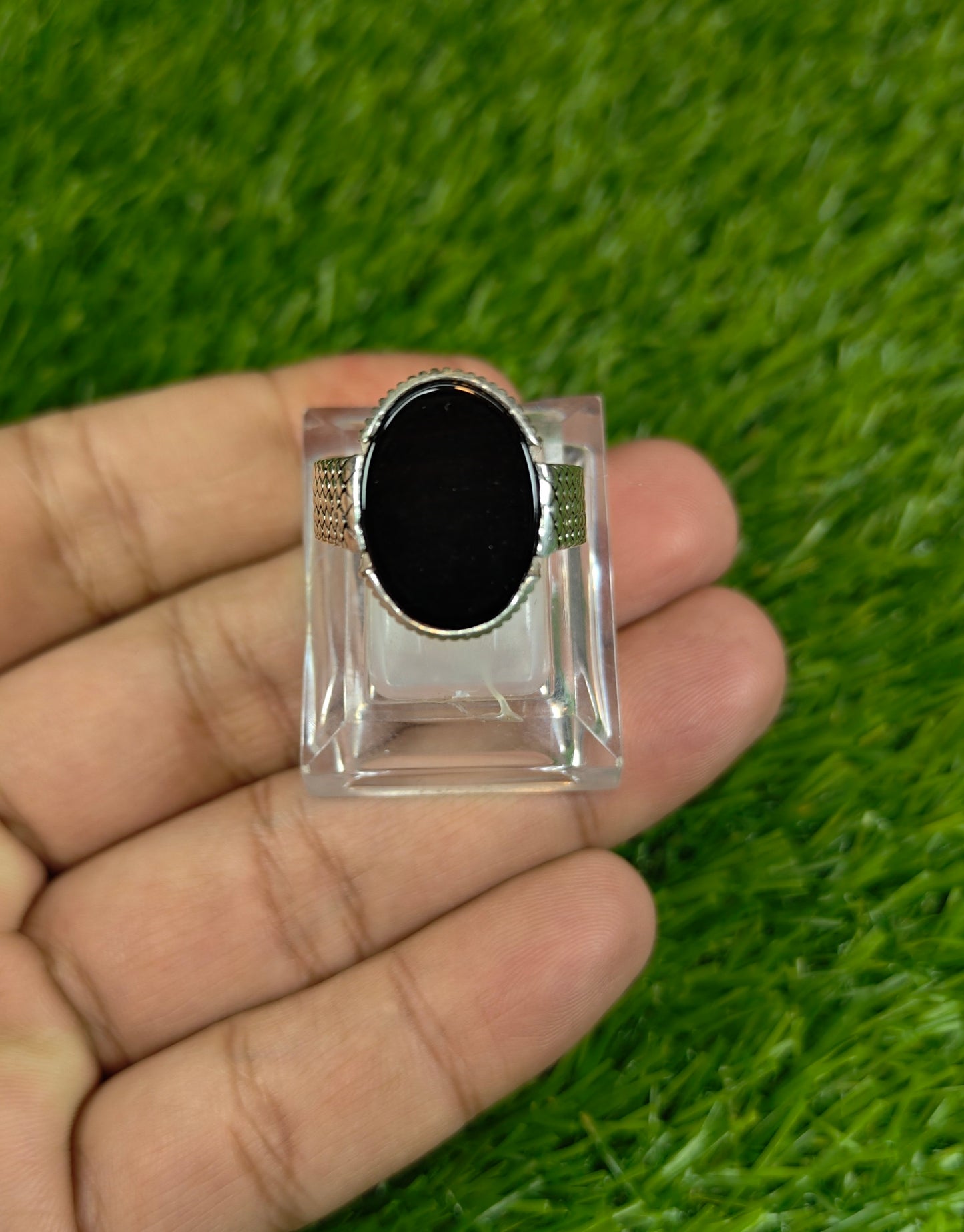 Premium Quality Black Aqeeq Ring