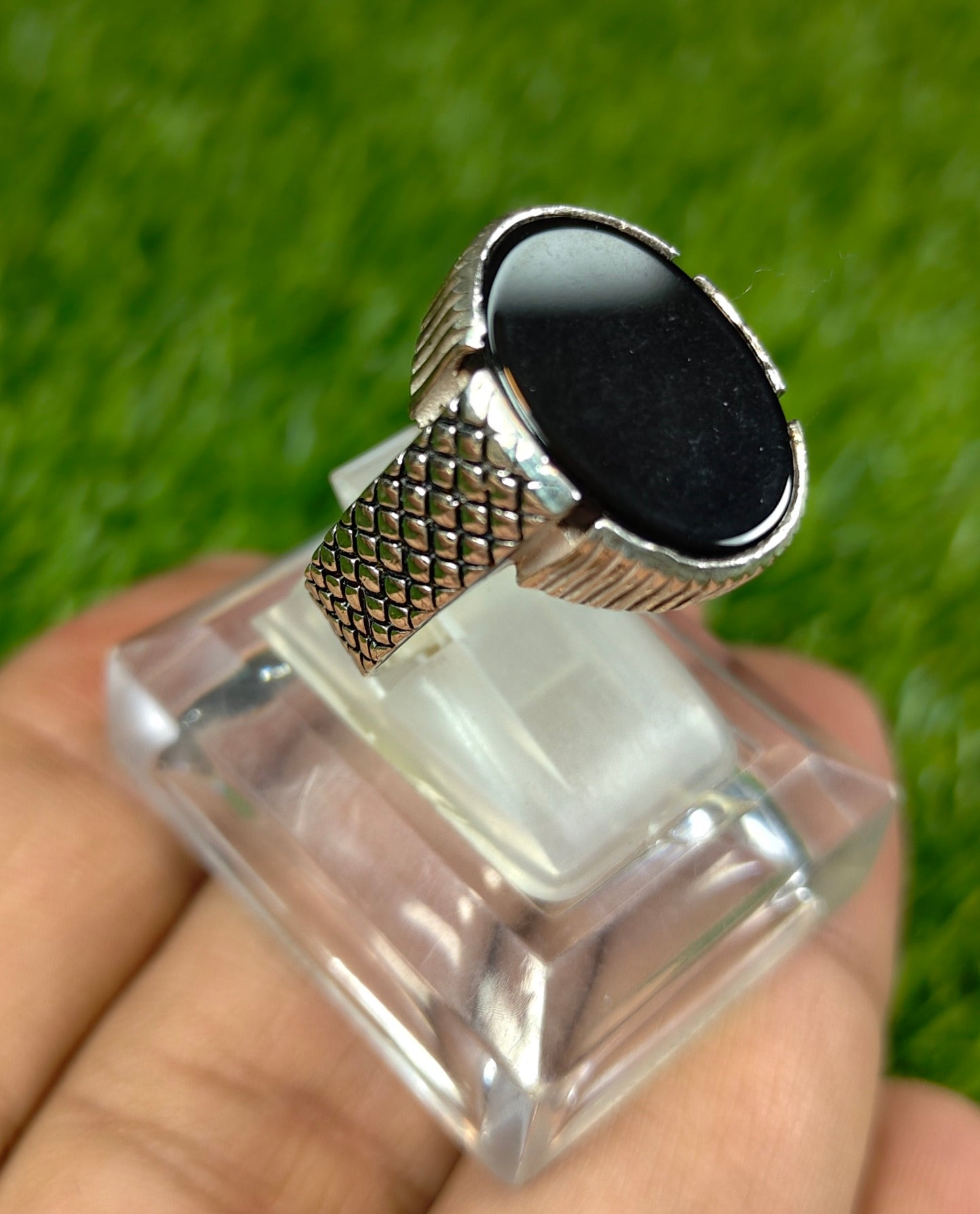 Premium Quality Black Aqeeq Ring