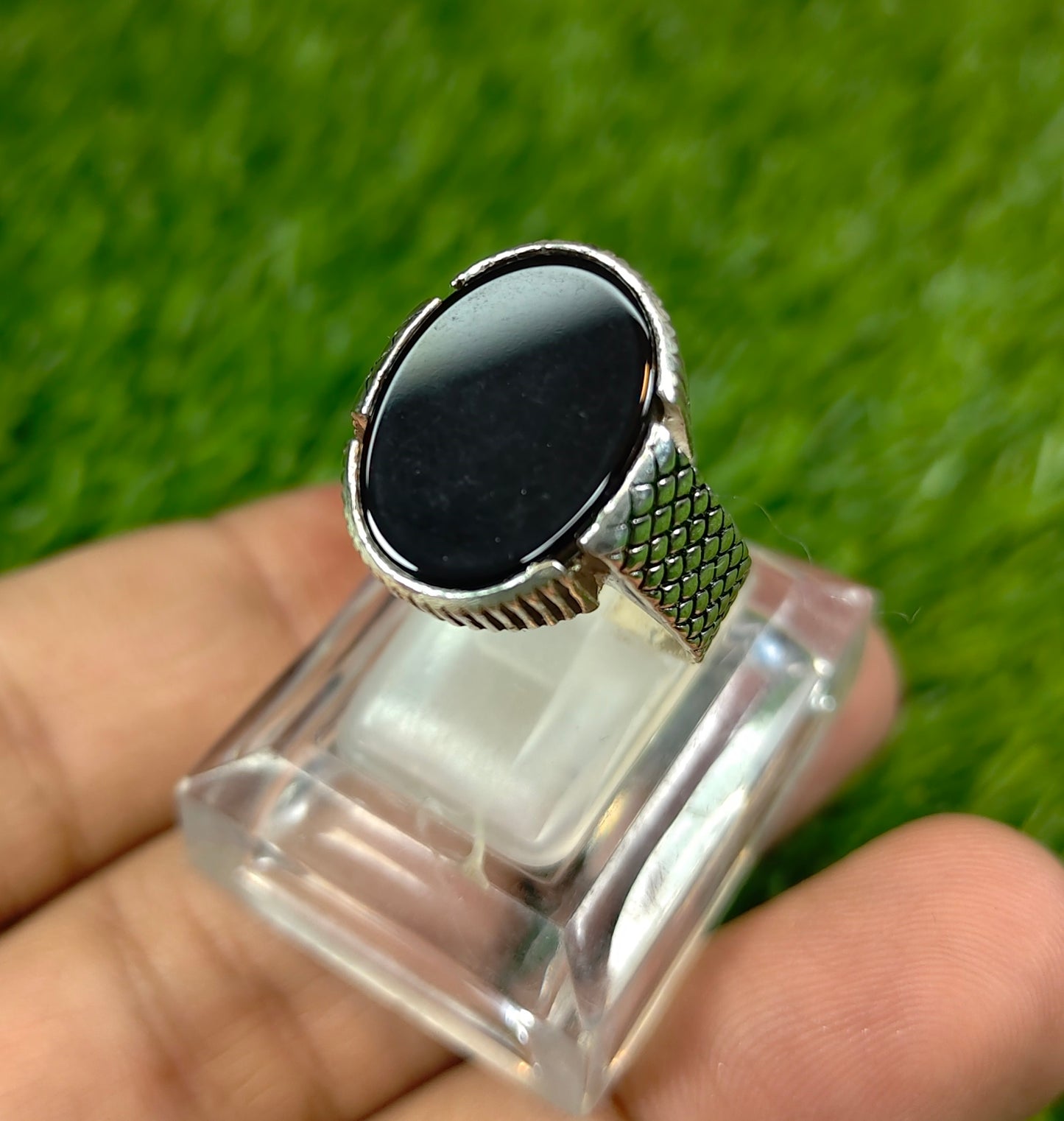 Premium Quality Black Aqeeq Ring