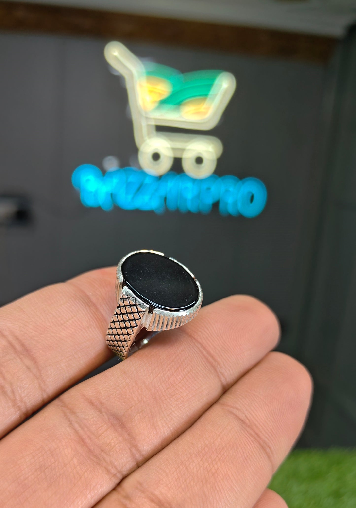 Premium Quality Black Aqeeq Ring