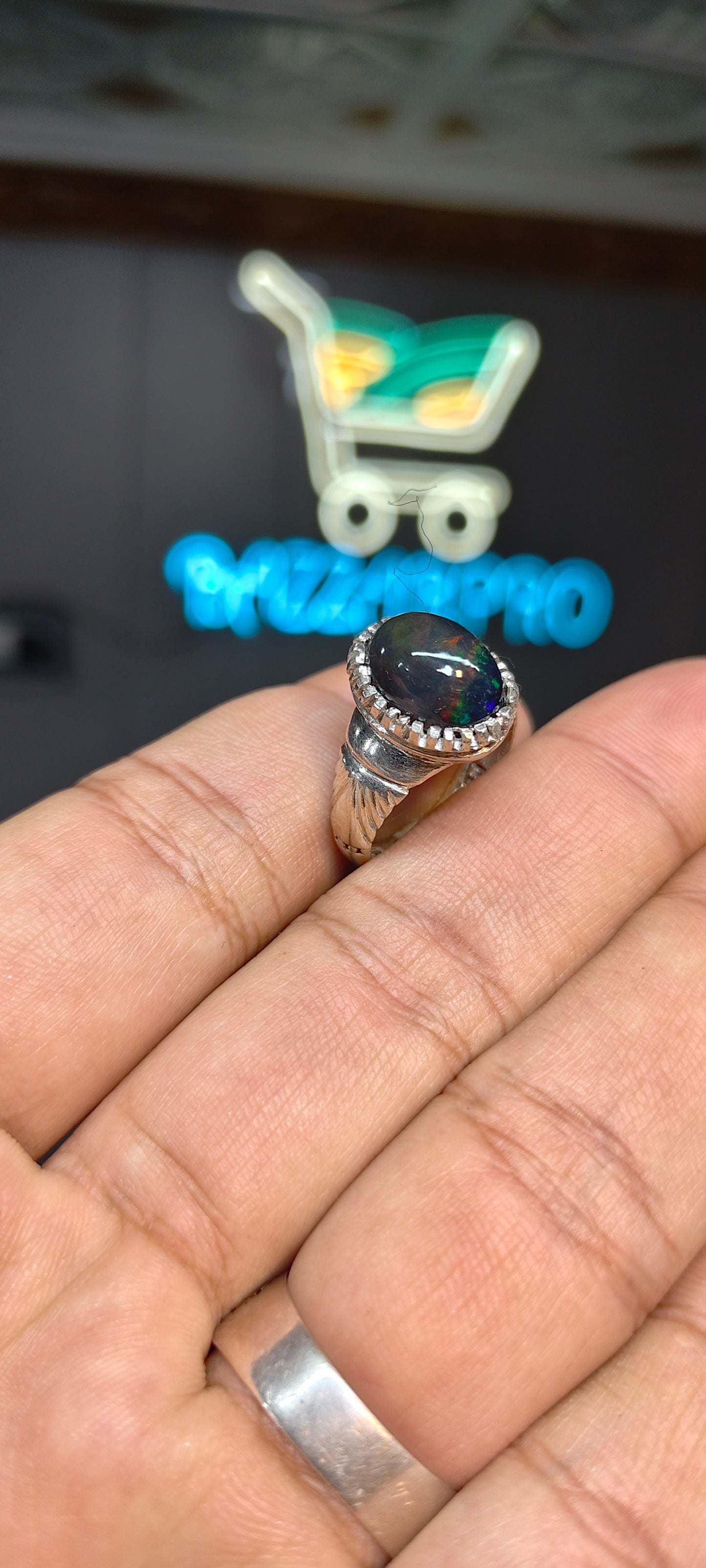 Premium Quality Black Ethopian Opal Ring