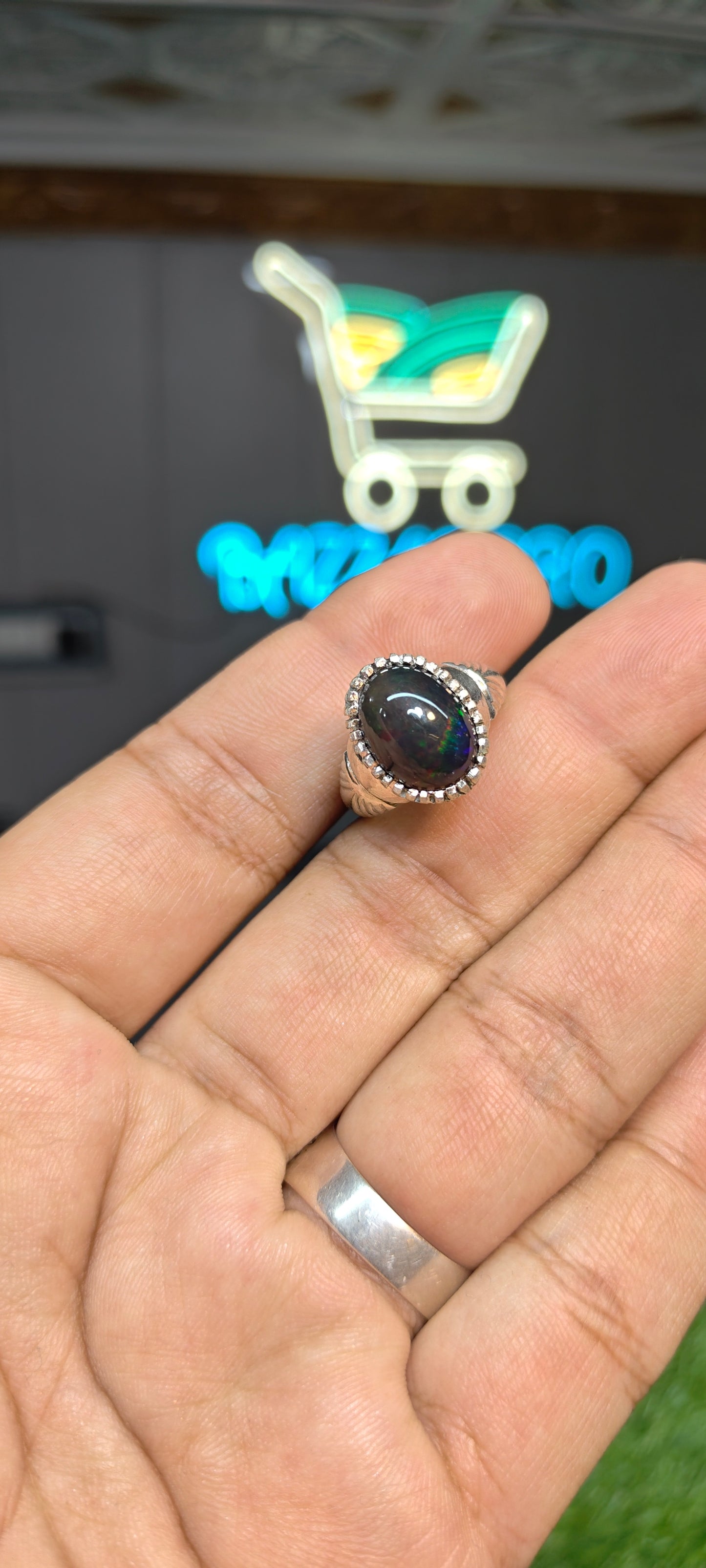 Premium Quality Black Ethopian Opal Ring