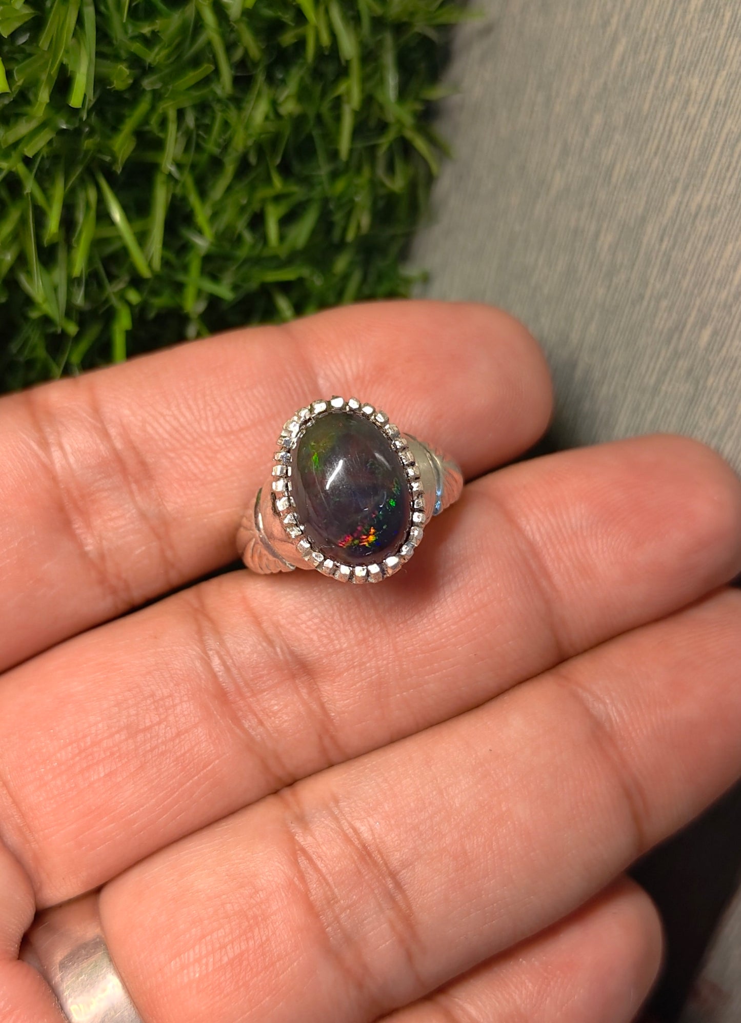Premium Quality Black Ethopian Opal Ring