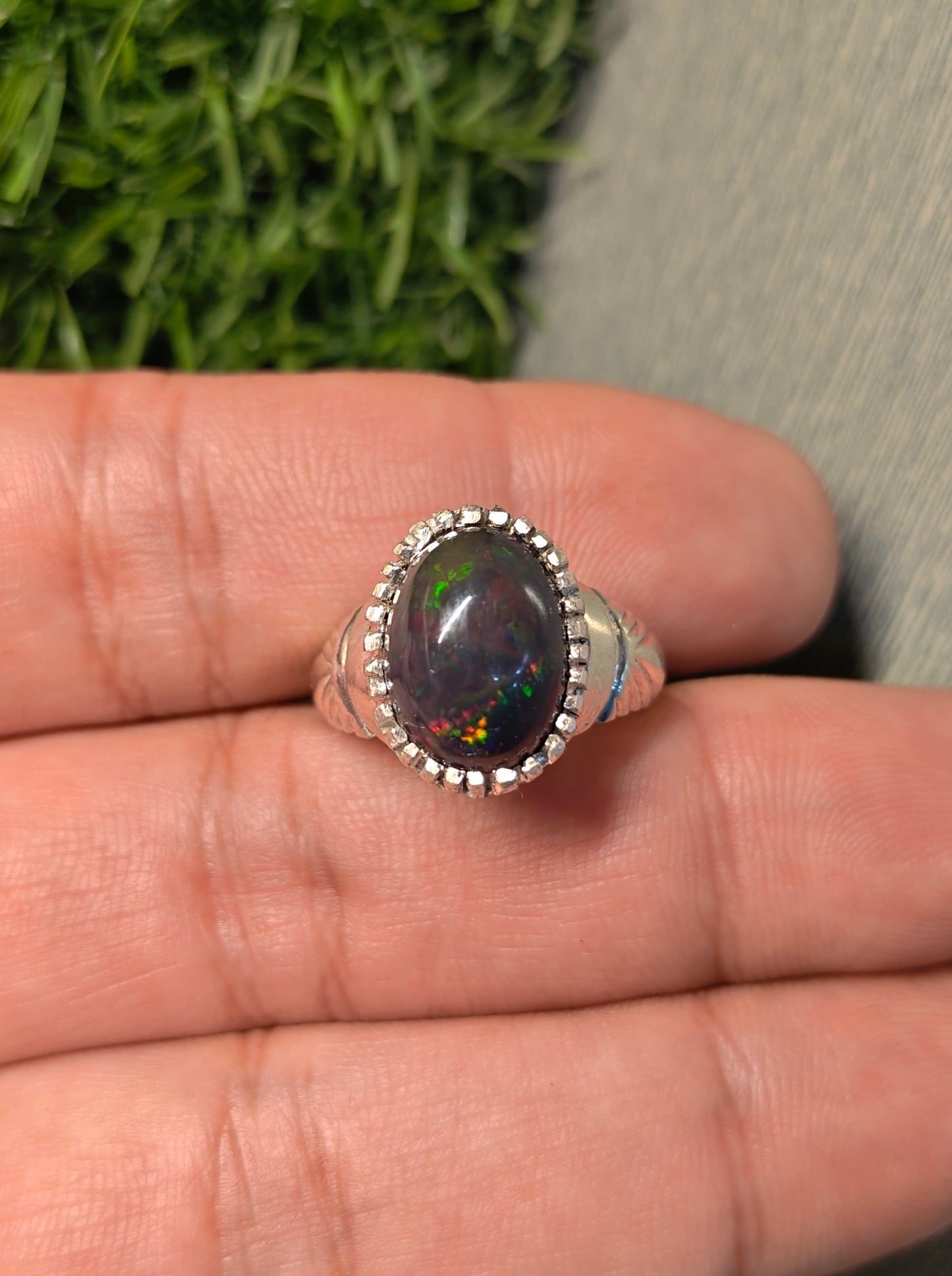 Premium Quality Black Ethopian Opal Ring