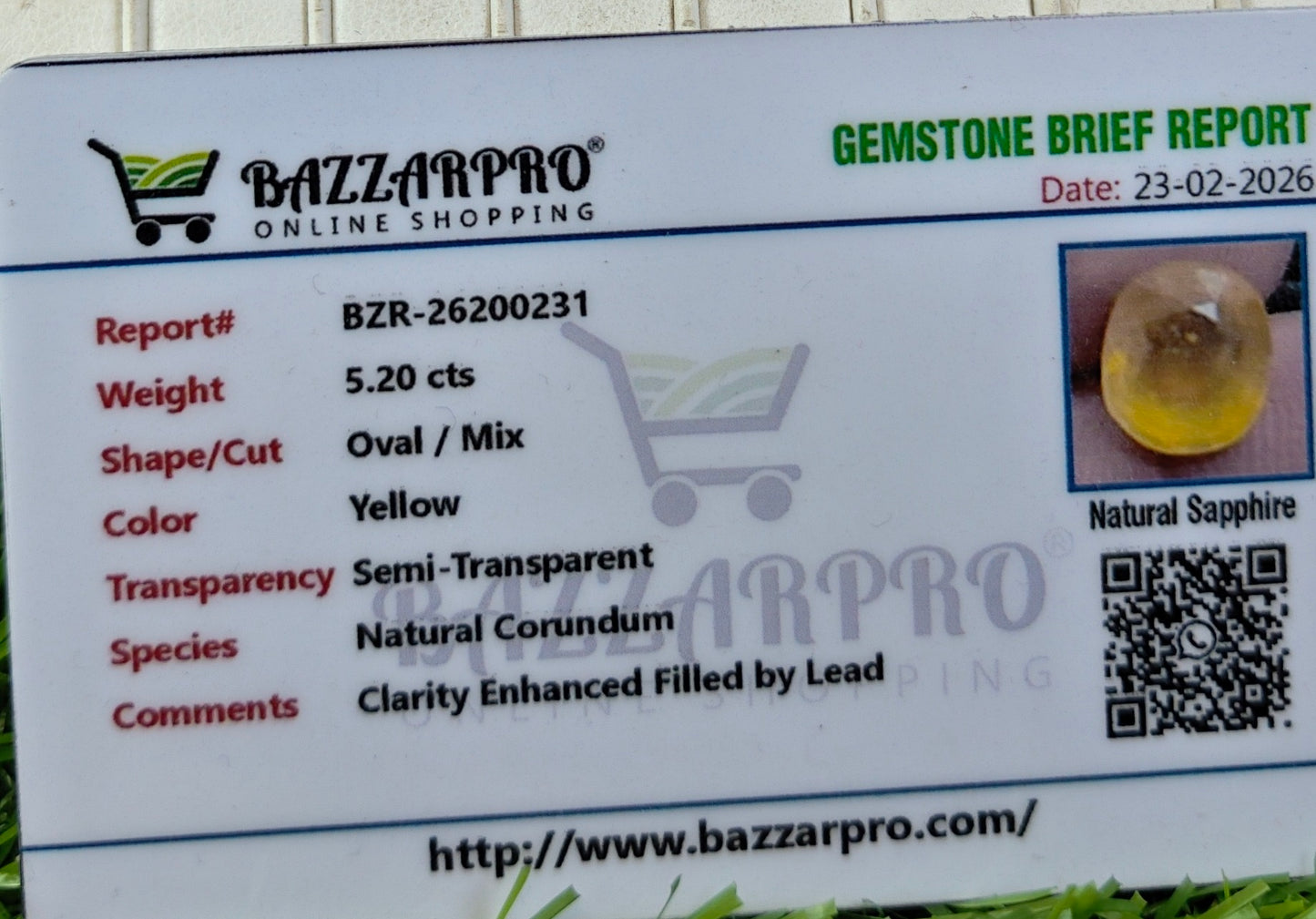 Premium Quality Pukhraj With Lab Certifice