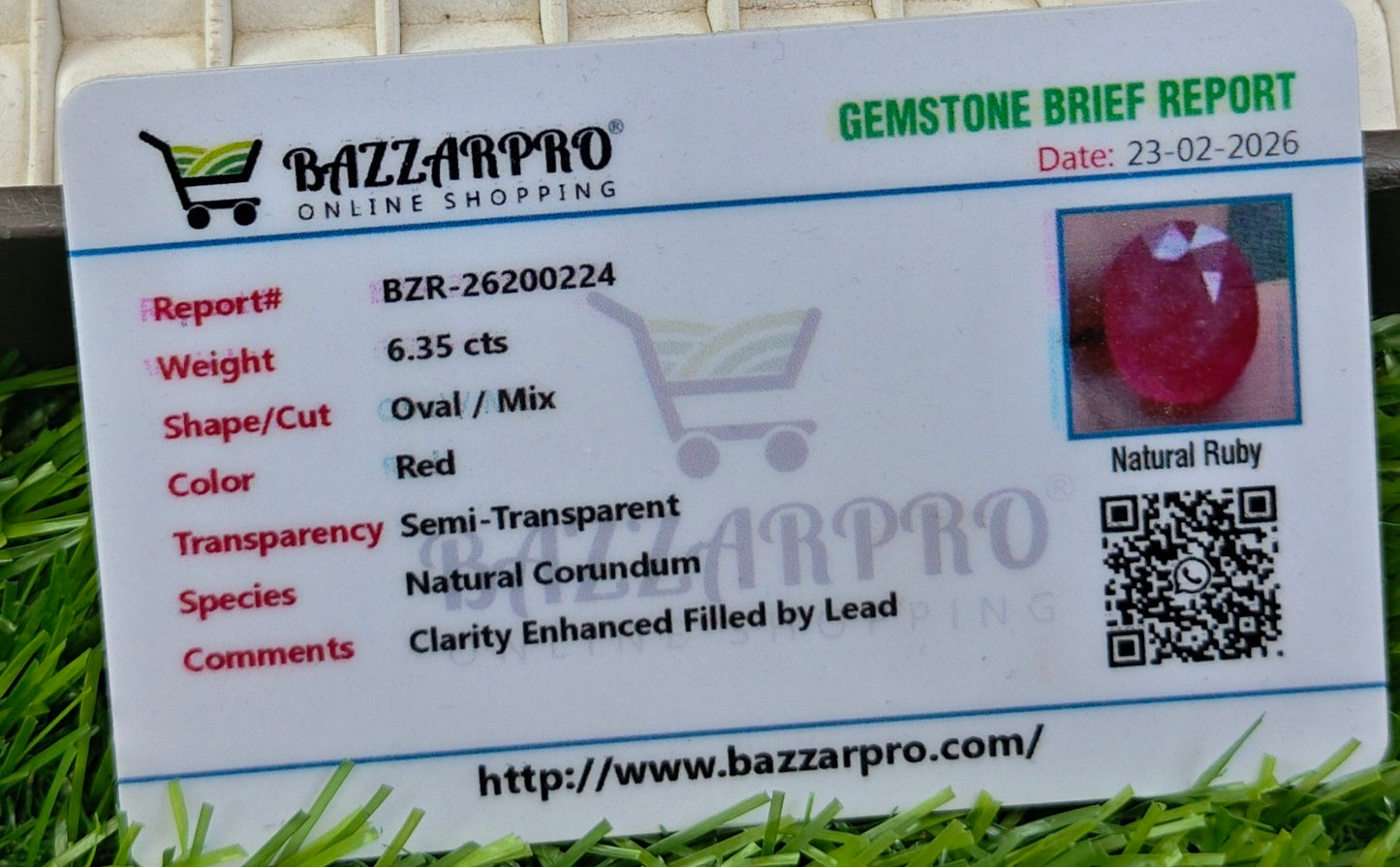 Premium Quality Ruby With Lab Certifice