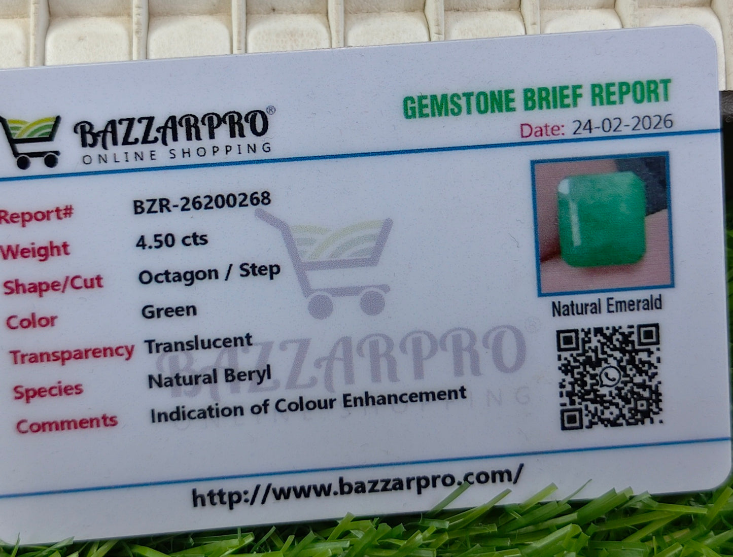 Premium Quality Zambian Zamurd With Lab Certifice