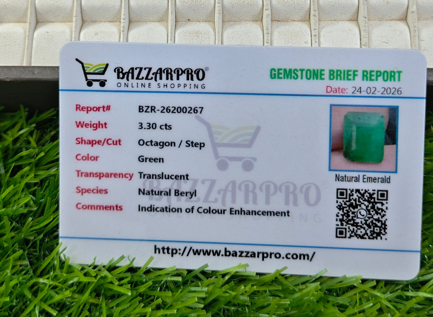 Premium Quality Zambian Zamurd With Lab Certifice