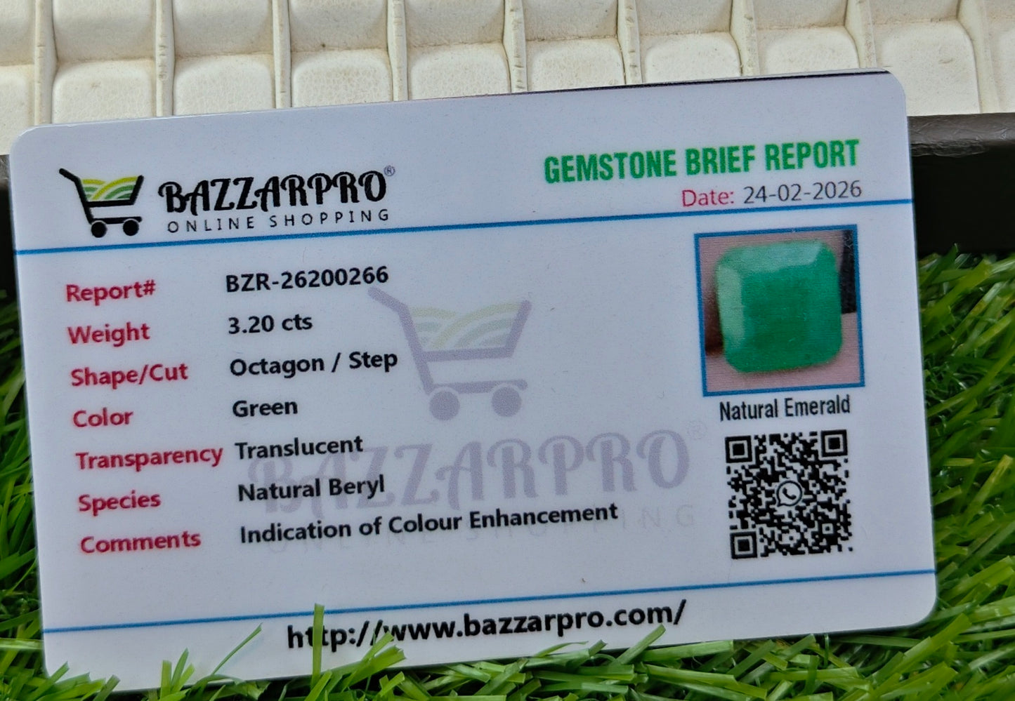 Premium Quality Zambian Zamurd With Lab Certifice