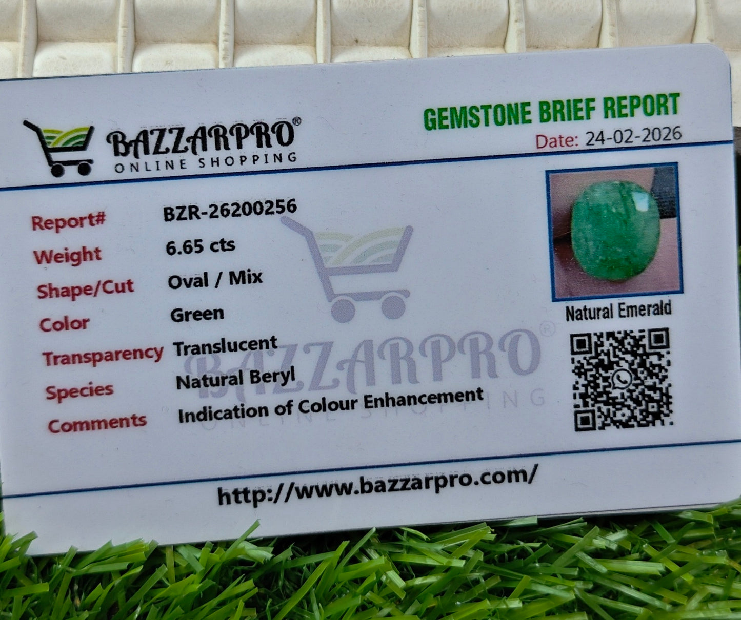 Premium Quality Zambian Zamurd With Lab Certifice