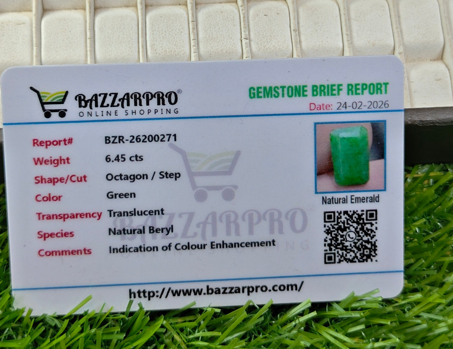 Premium Quality Zambian Zamurd With Lab Certifice