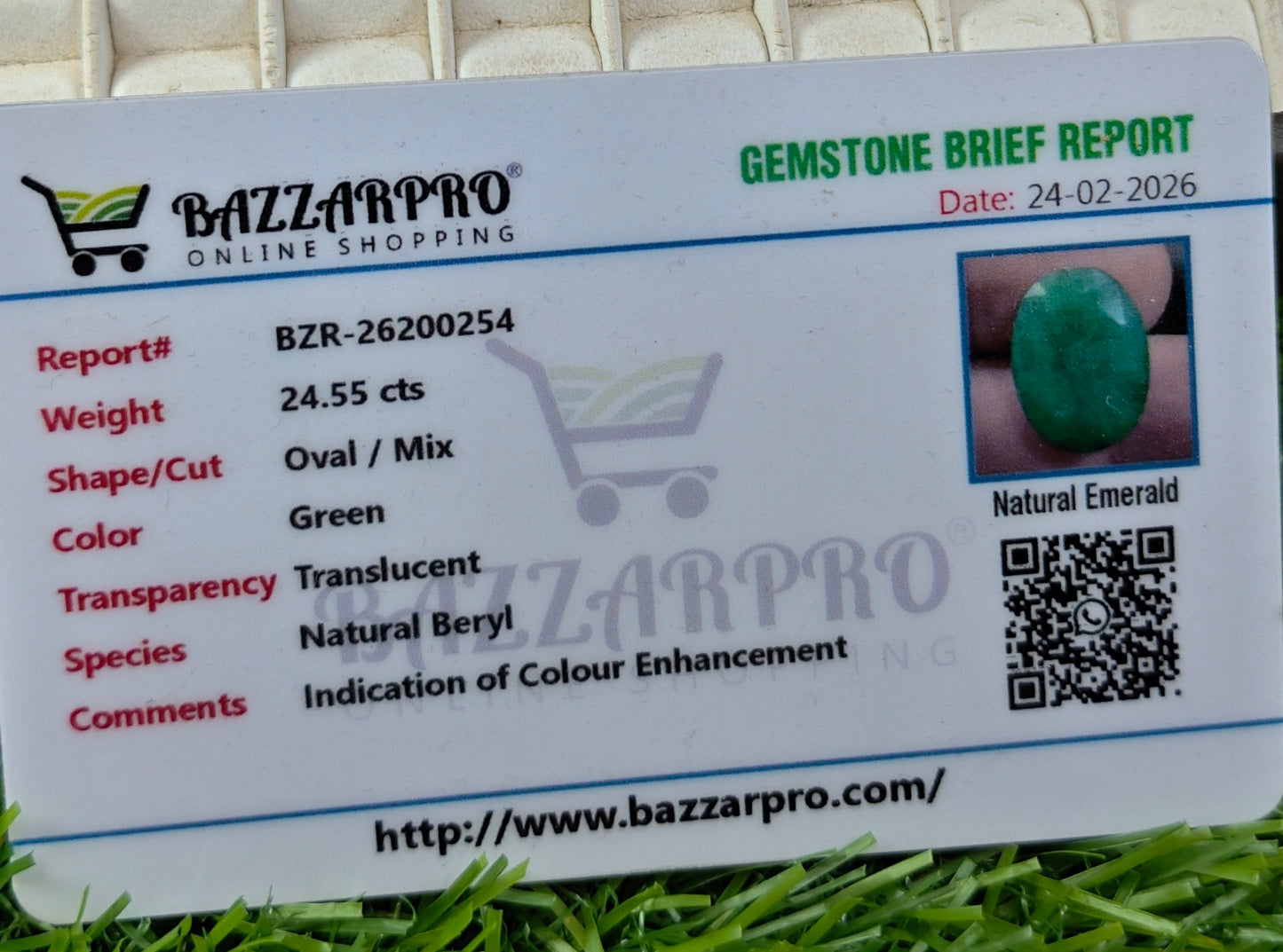 Premium Quality Zambian Zamurd With Lab Certifice