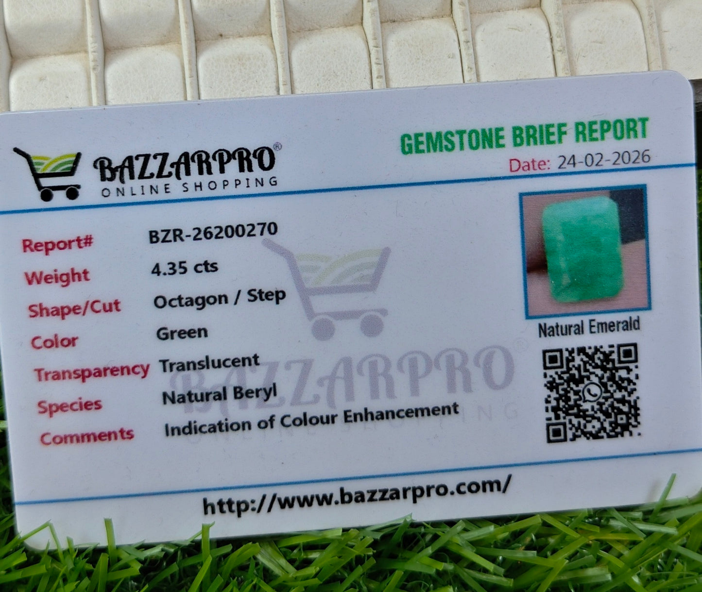 Premium Quality Zambian Zamurd With Lab Certifice